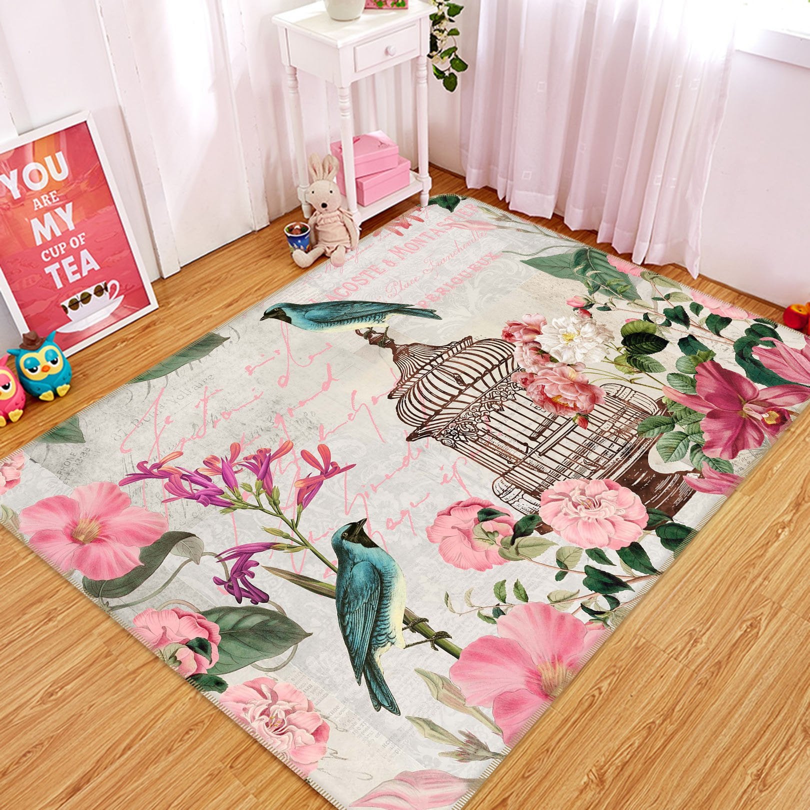 3D Bircage Master 1002 Andrea haase Rug Non Slip Rug Mat Mat AJ Creativity Home