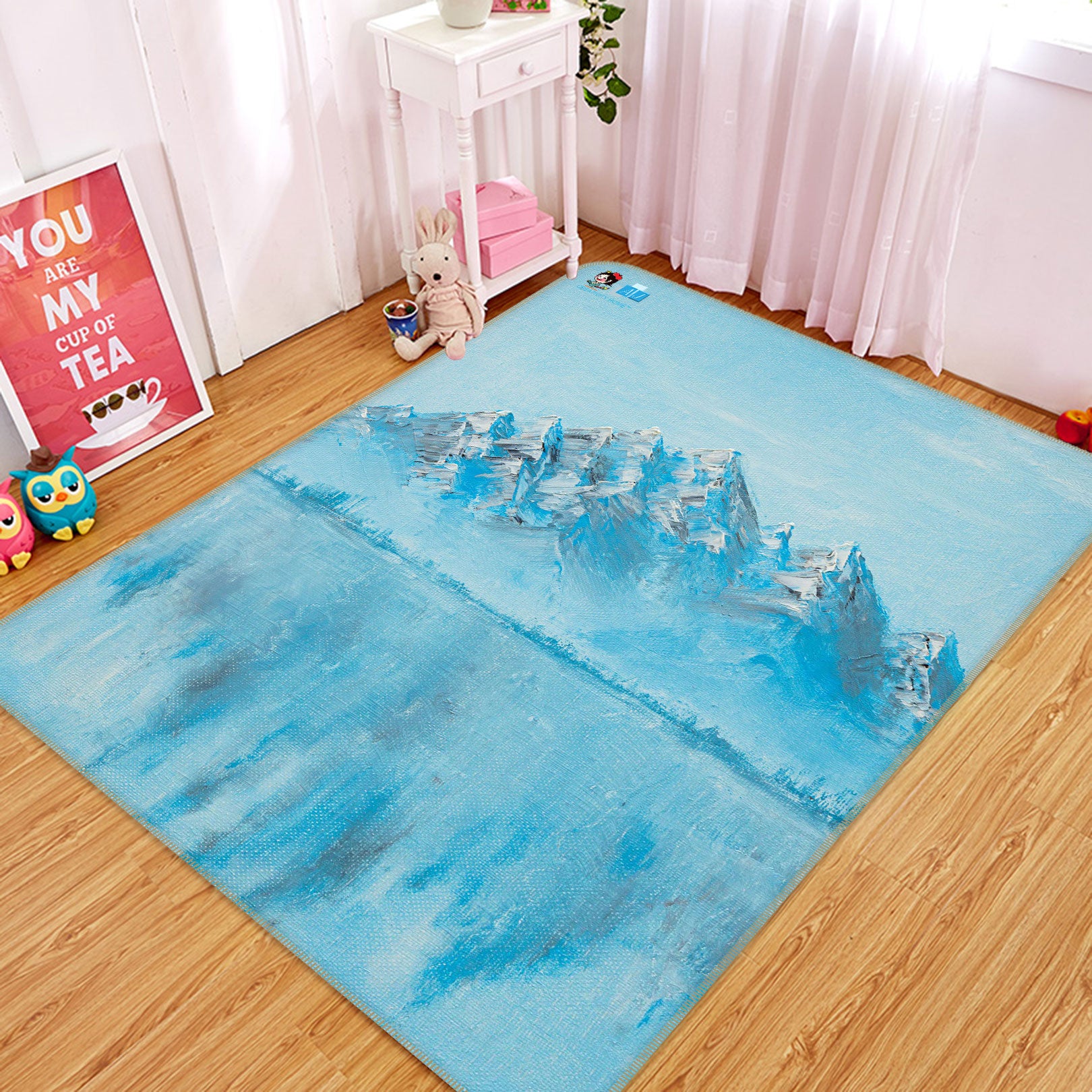 3D Glacier 18101 Marina Zotova Rug Non Slip Rug Mat