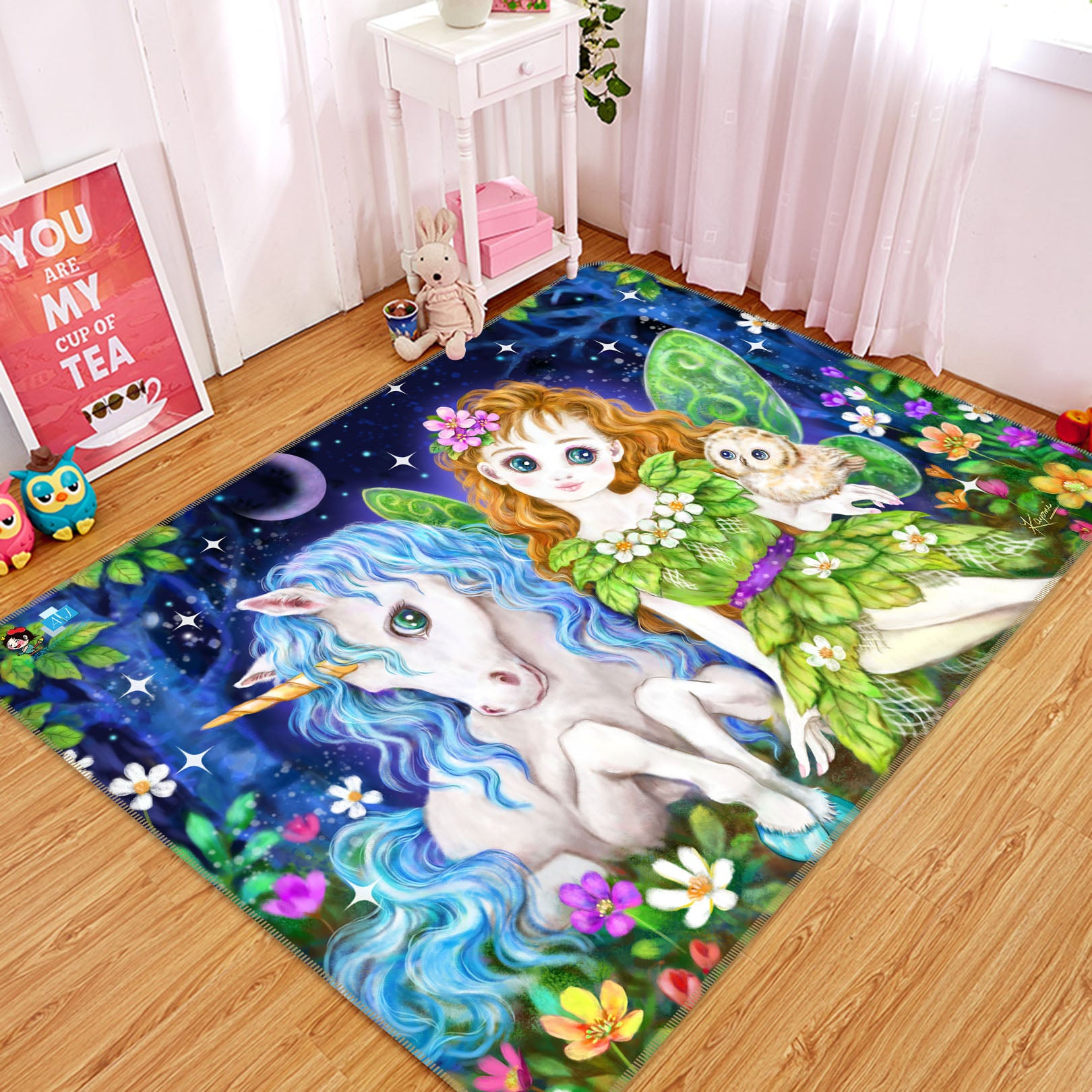 3D Unicorn Fairy 5724 Kayomi Harai Rug Non Slip Rug Mat