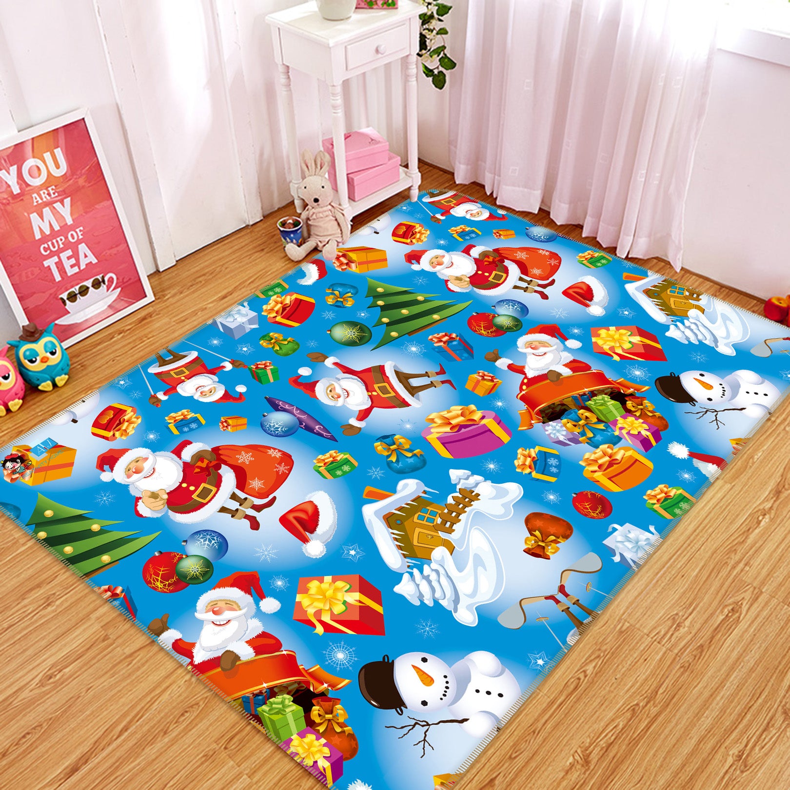3D Sky Santa Claus 56211 Christmas Non Slip Rug Mat Xmas