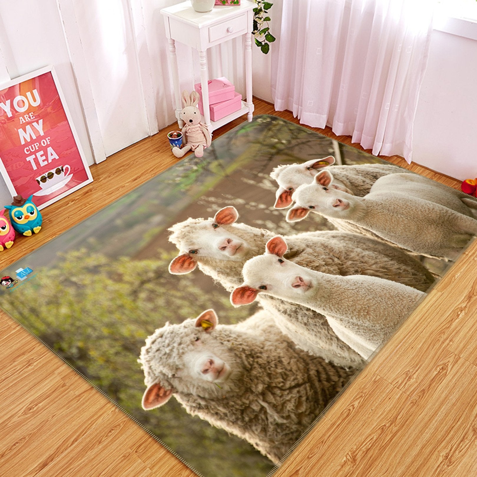 3D Lovely Sheep 260 Non Slip Rug Mat Mat AJ Creativity Home