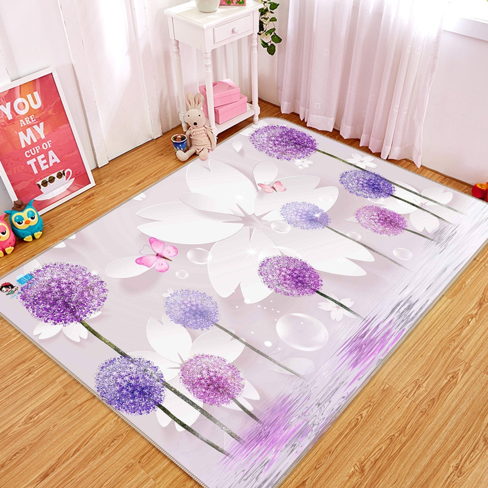 3D Dandelion Pattern 131 Non Slip Rug Mat Mat AJ Creativity Home