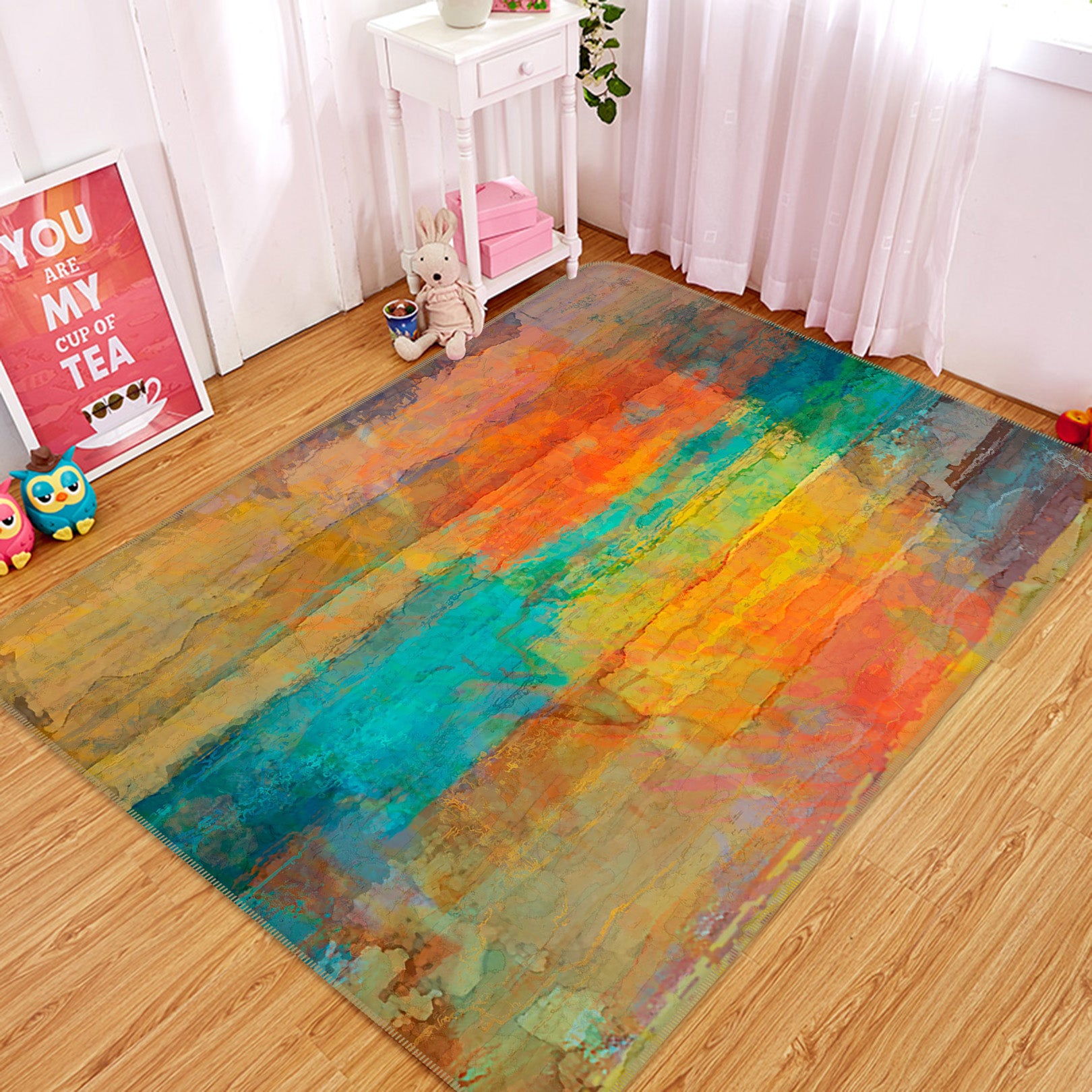3D Color Painting 123 Michael Tienhaara Rug Non Slip Rug Mat