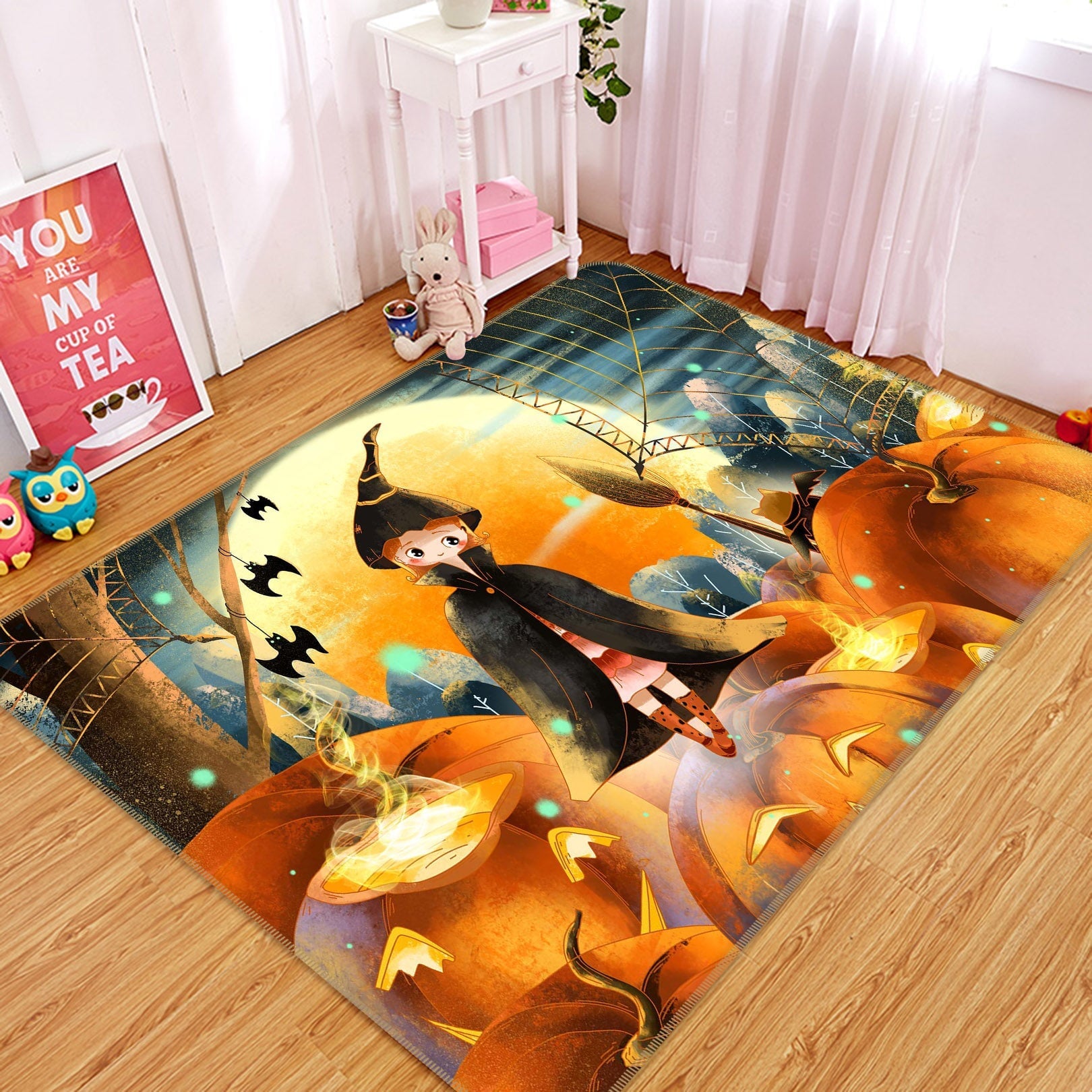 3D Witch Pumpkin Moon 209 Halloween Non Slip Rug Mat Mat AJ Creativity Home