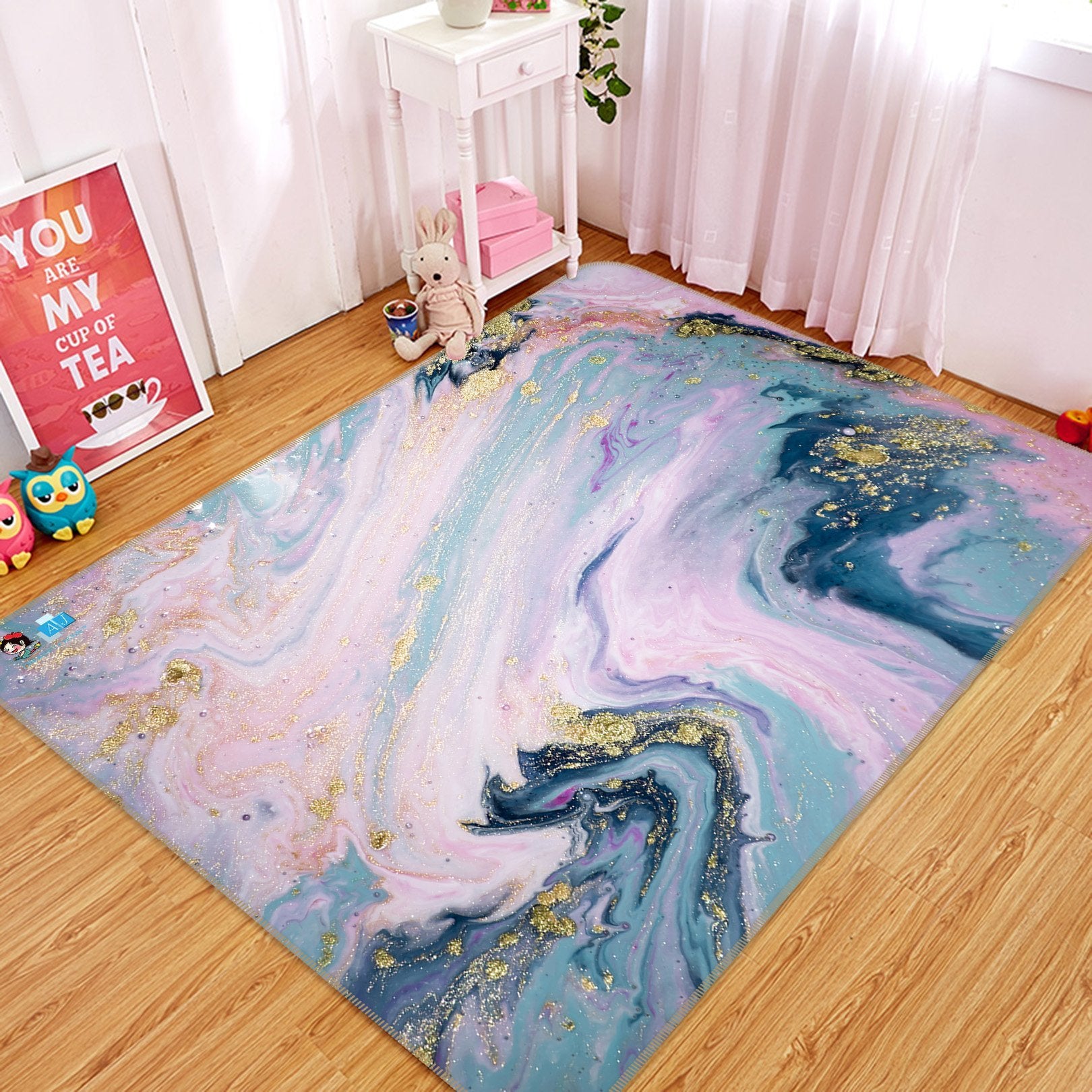 3D Flowing Wave 67 Non Slip Rug Mat Mat AJ Creativity Home