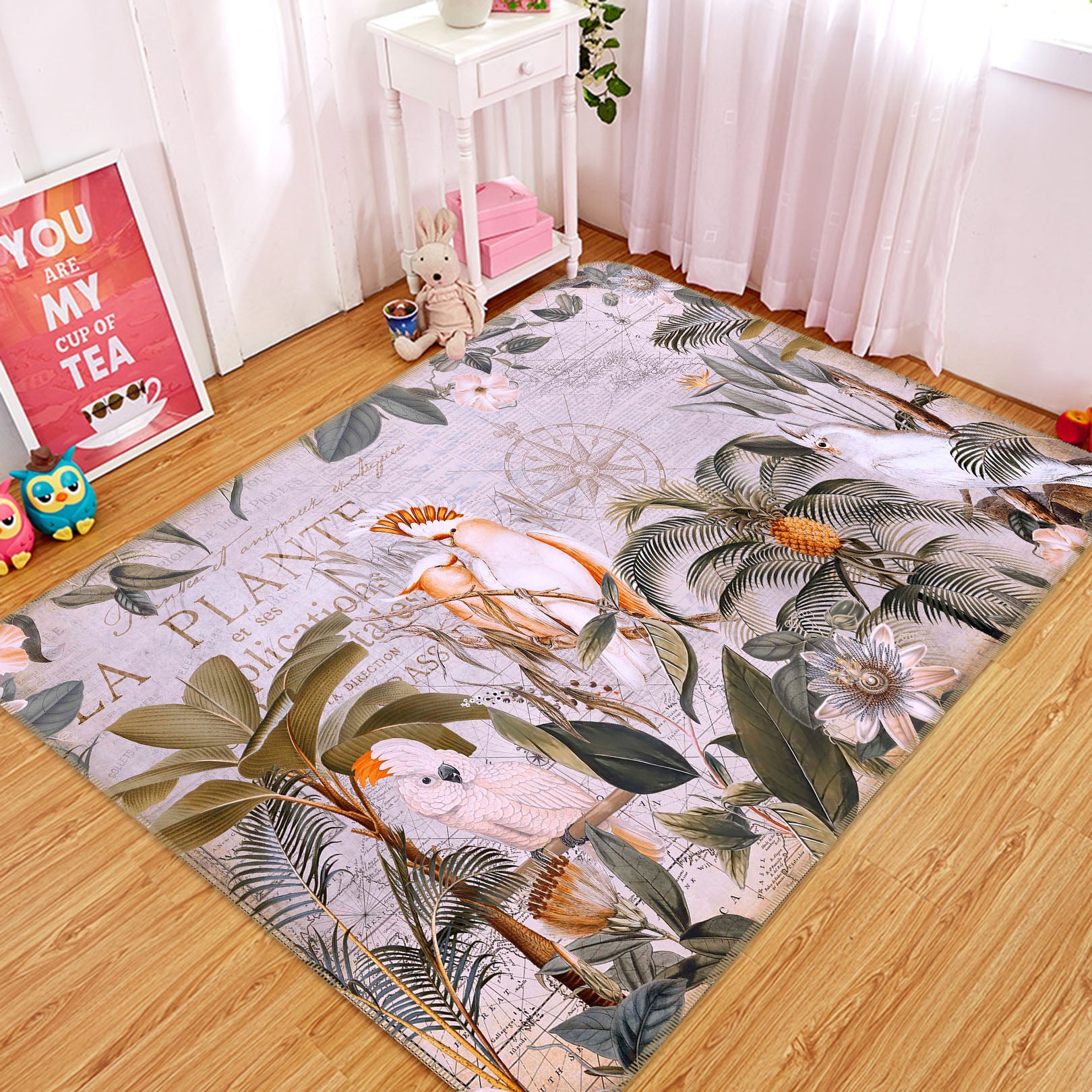 3D Parrot Friend 1042 Andrea haase Rug Non Slip Rug Mat