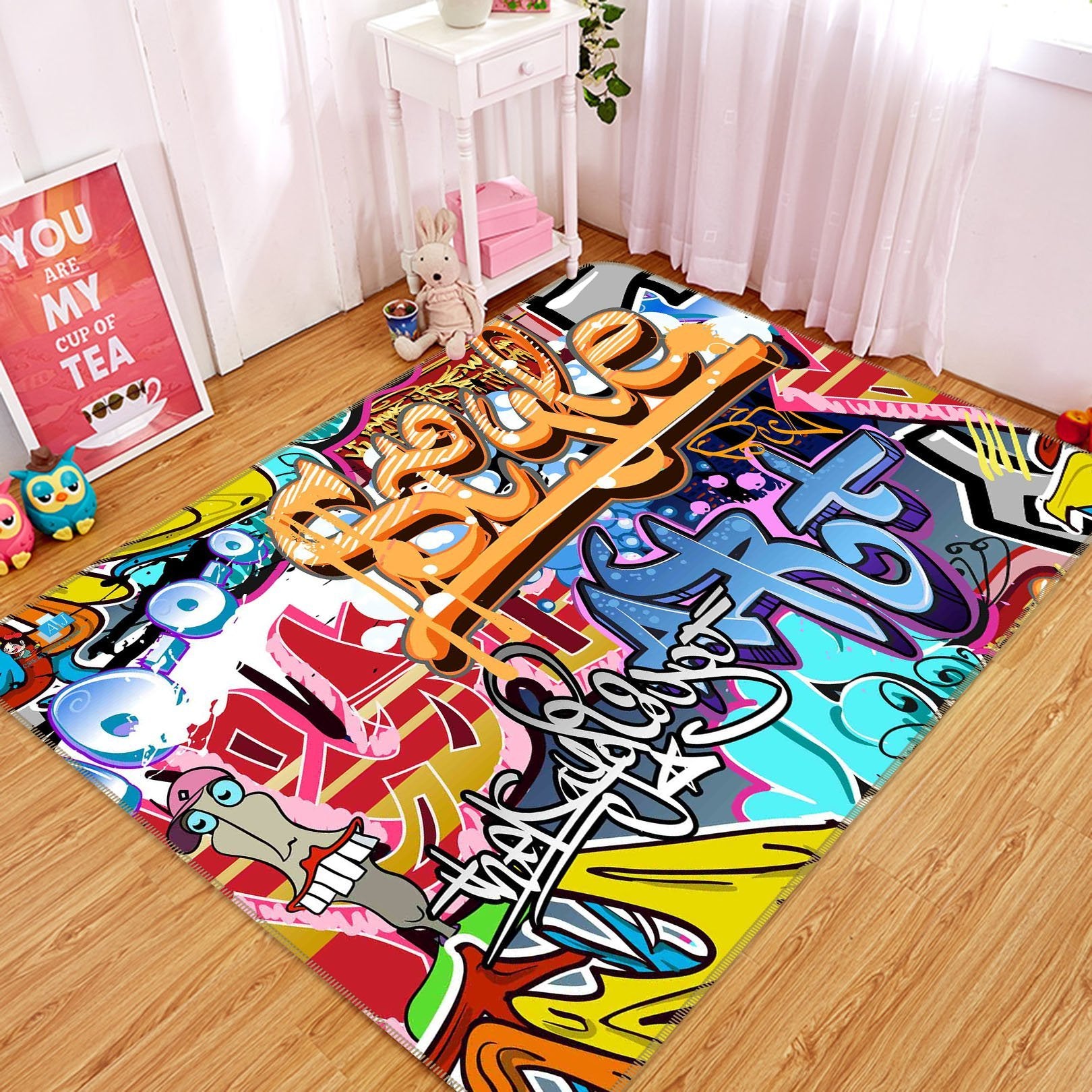 3D Graffiti Word 154 Non Slip Rug Mat Mat AJ Creativity Home