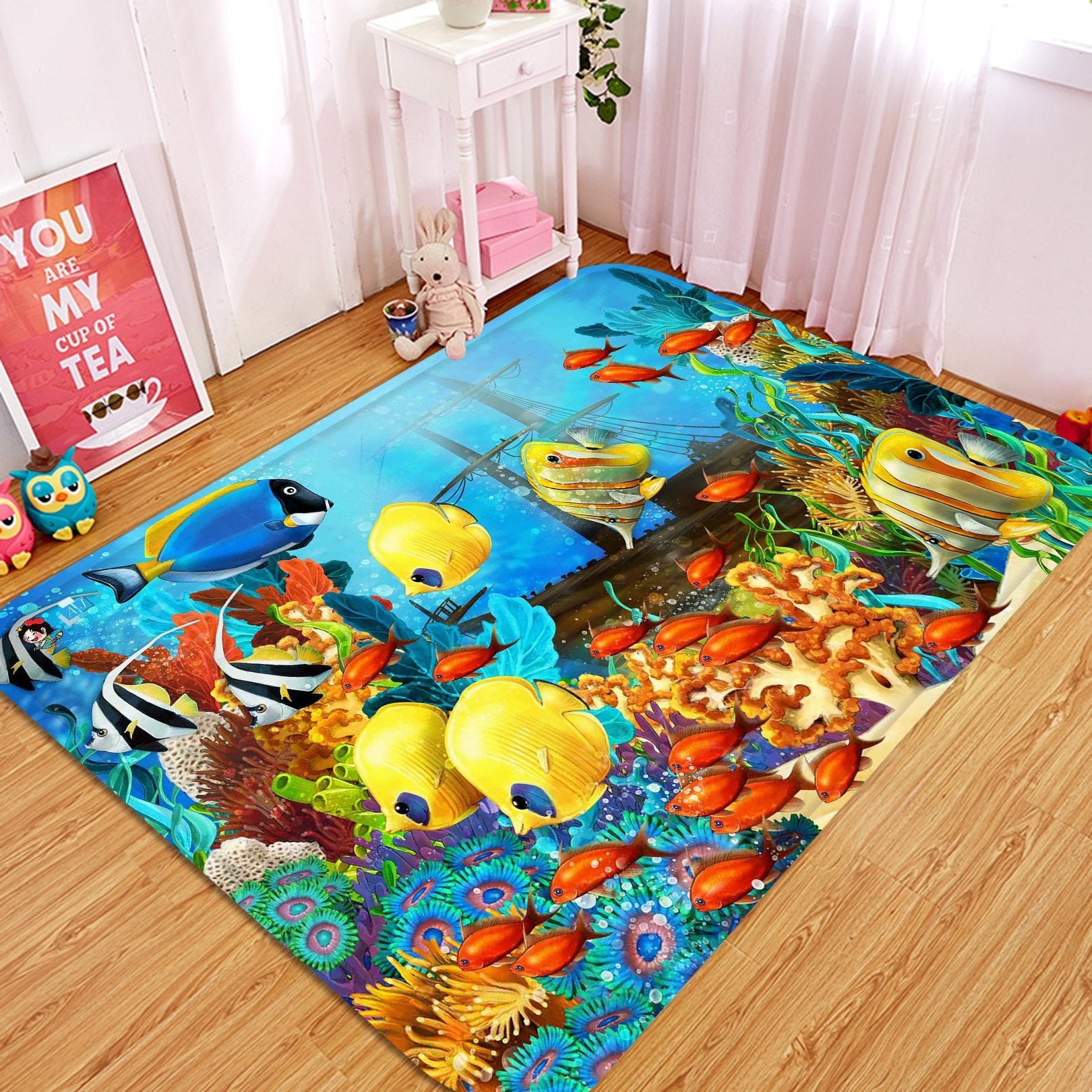 3D Bright Ocean Boat 38 Non Slip Rug Mat Mat AJ Creativity Home