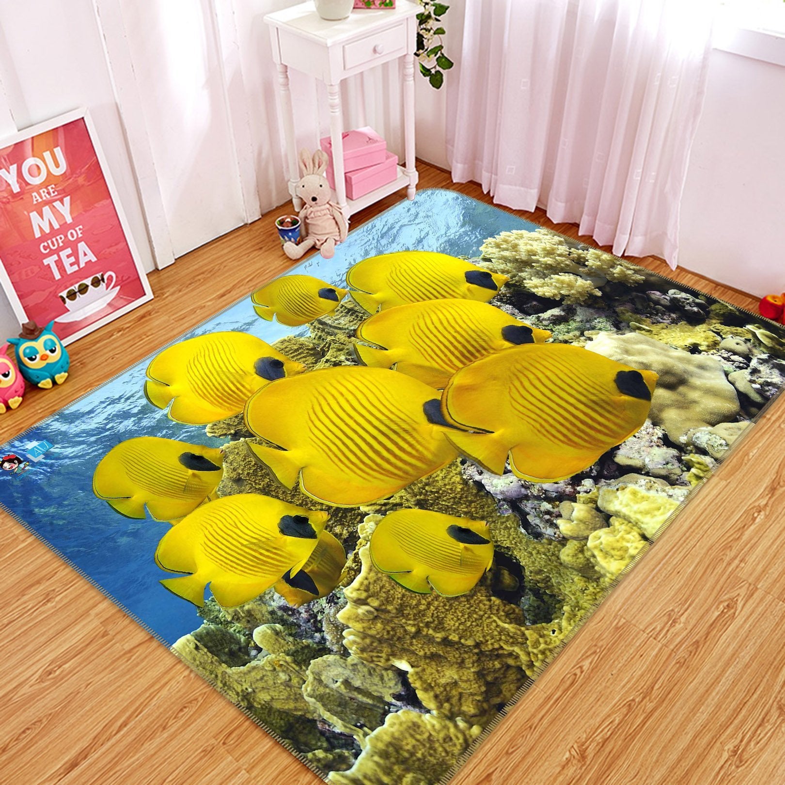 3D Ocean Yellow Fishes 242 Non Slip Rug Mat Mat AJ Creativity Home