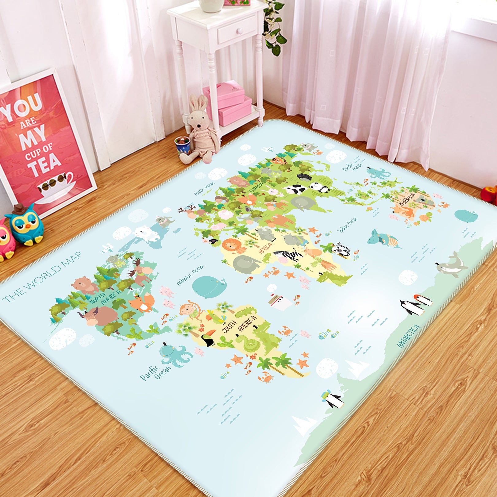 3D Living Land 306 World Map Non Slip Rug Mat