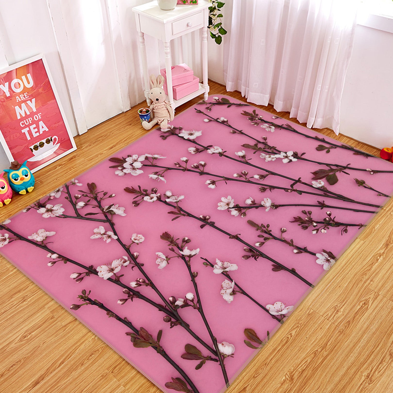 3D Peach Tree 1049 Assaf Frank Rug Non Slip Rug Mat