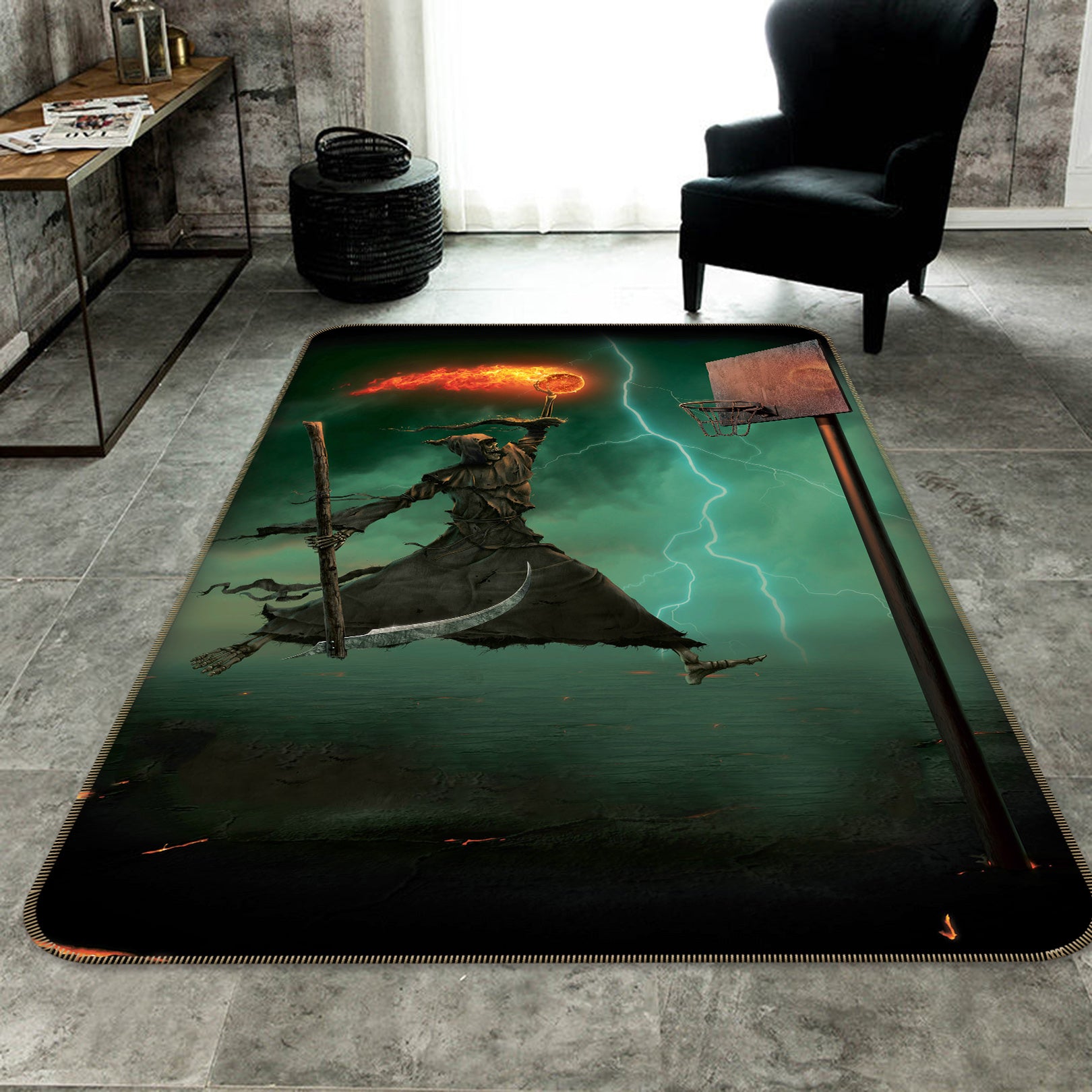 3D Death Does It 1028 Vincent Hie Rug Non Slip Rug Mat