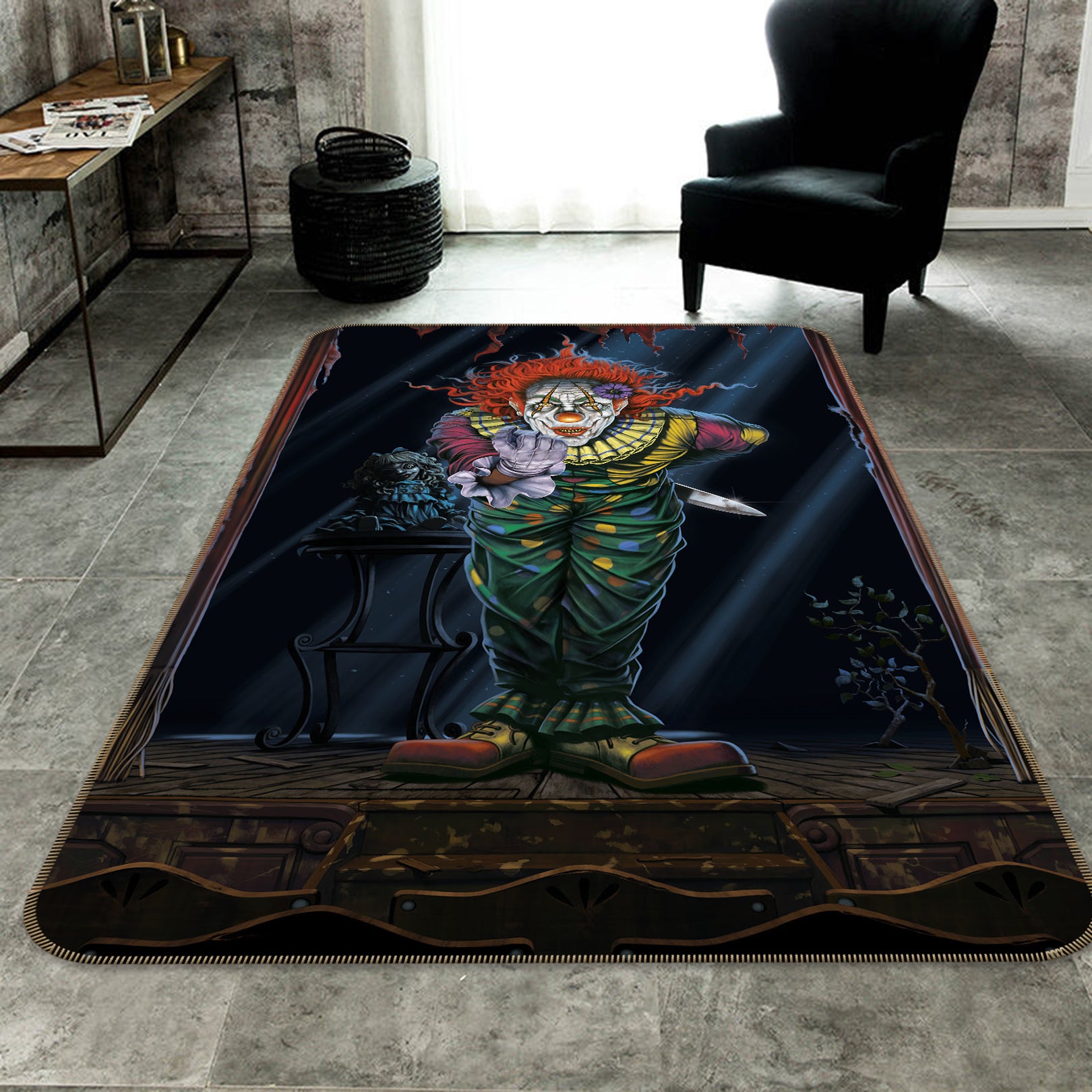 3D Surprise Clown 1071 Vincent Hie Rug Non Slip Rug Mat