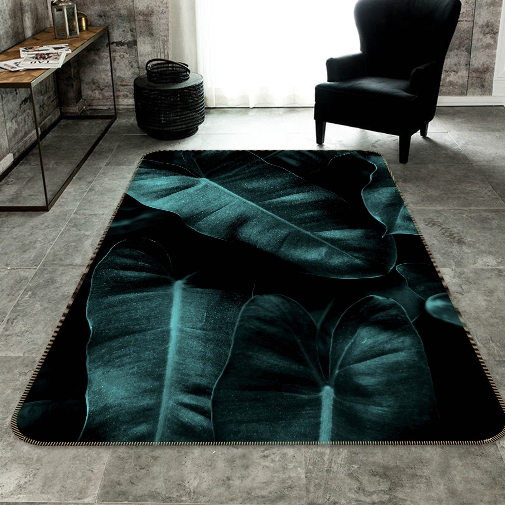3D Green Banana Leaf 1119 Boris Draschoff Rug Non Slip Rug Mat