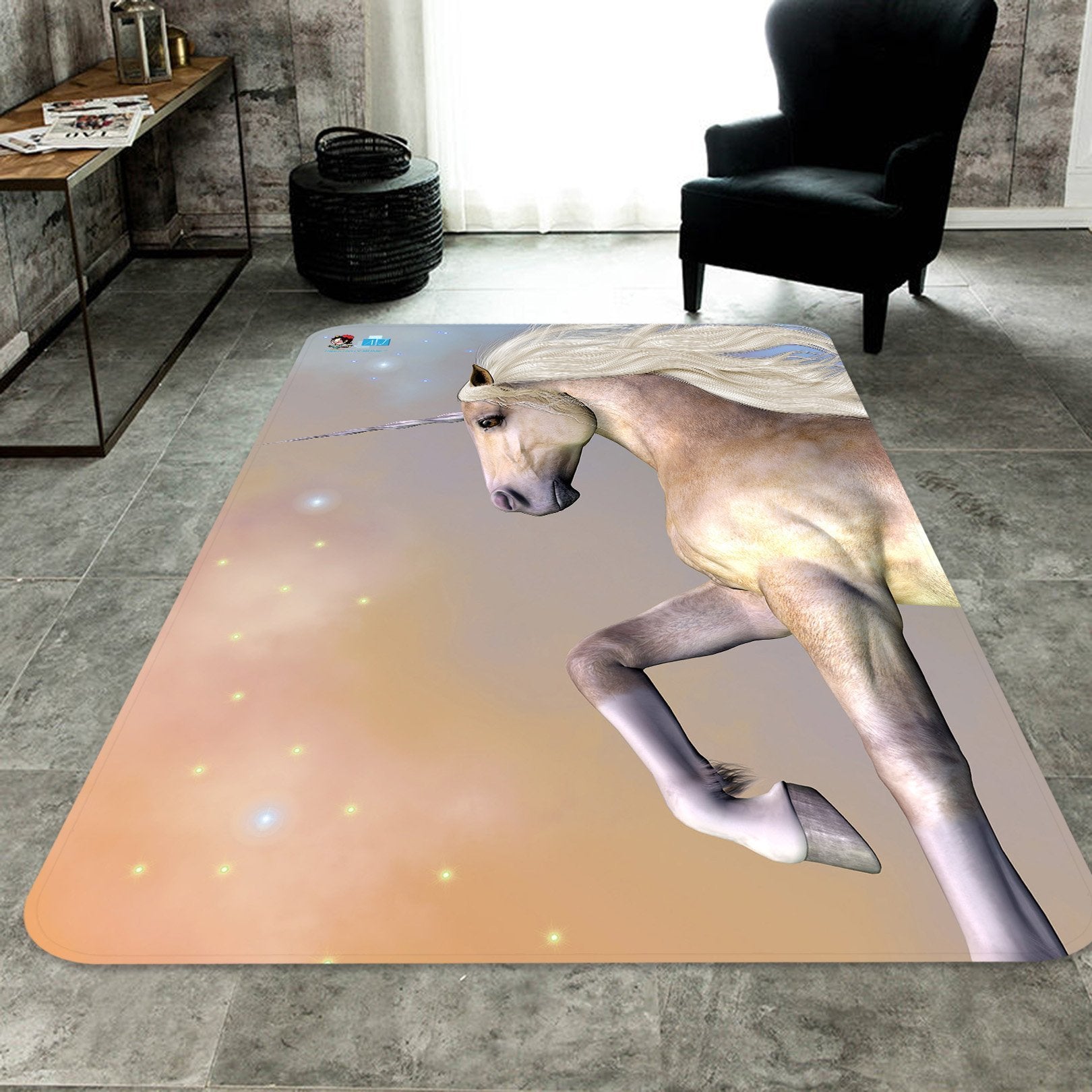 3D Half Body Unicorn 89 Non Slip Rug Mat Mat AJ Creativity Home