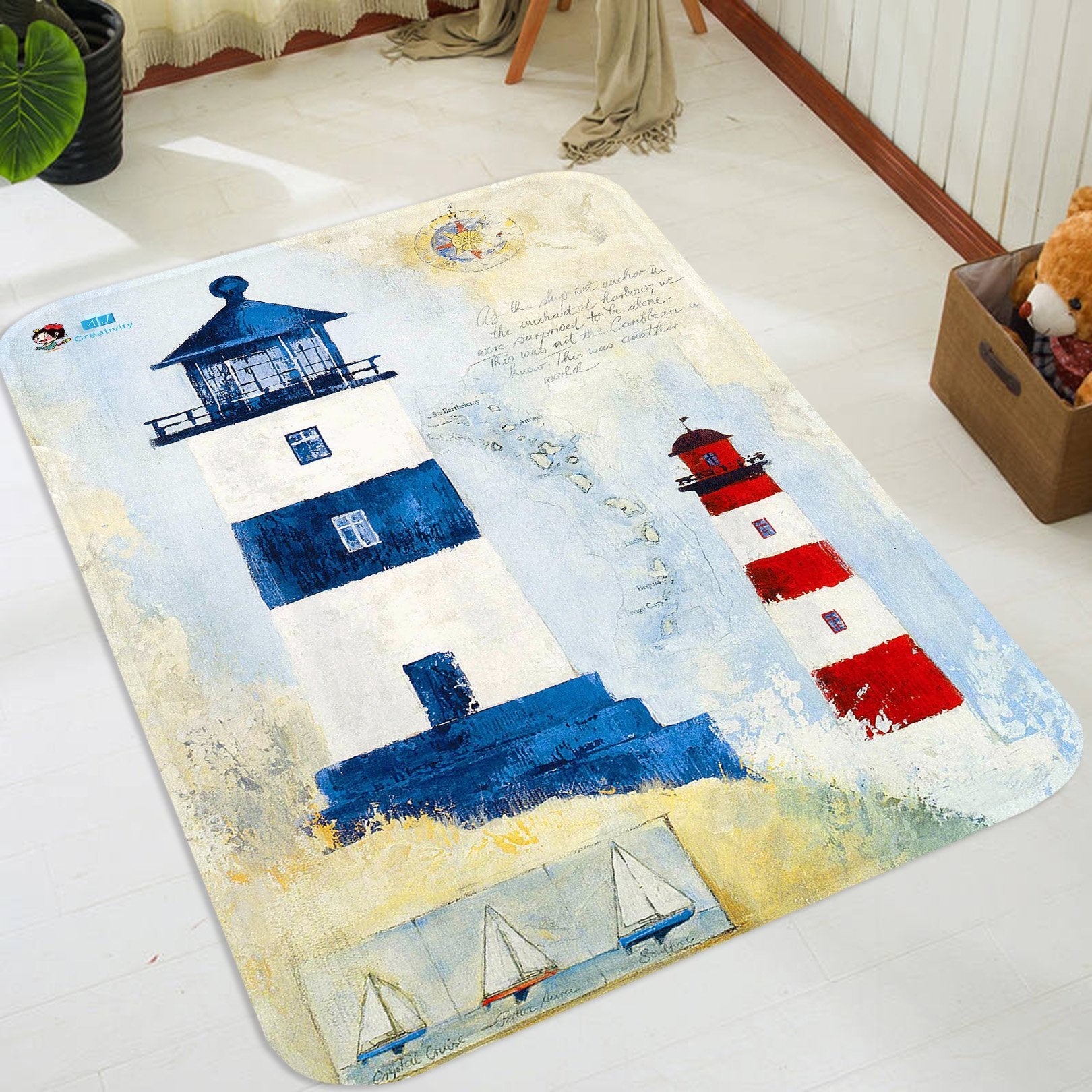 3D Lighthouse Painting 1 Non Slip Rug Mat Mat AJ Creativity Home
