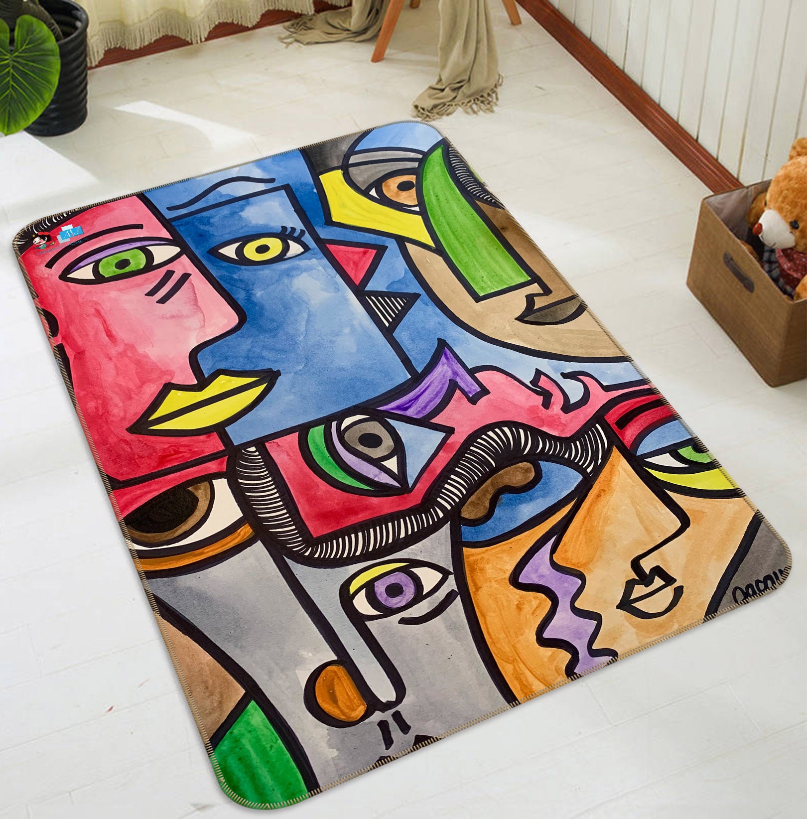 3D Abstract Caricature 8215 Jacqueline Reynoso Rug Non Slip Rug Mat