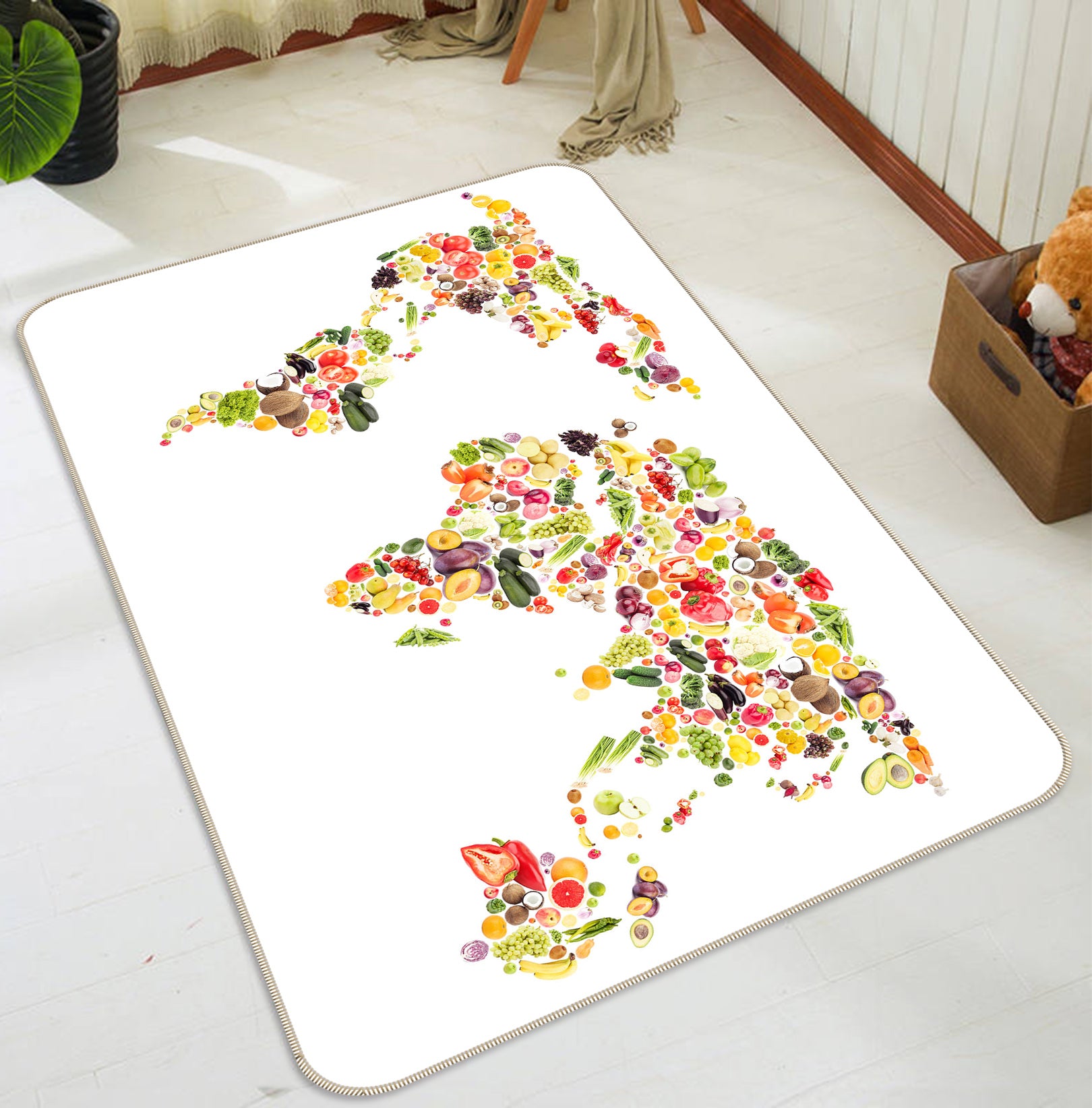 3D Abstract Art 281 World Map Non Slip Rug Mat