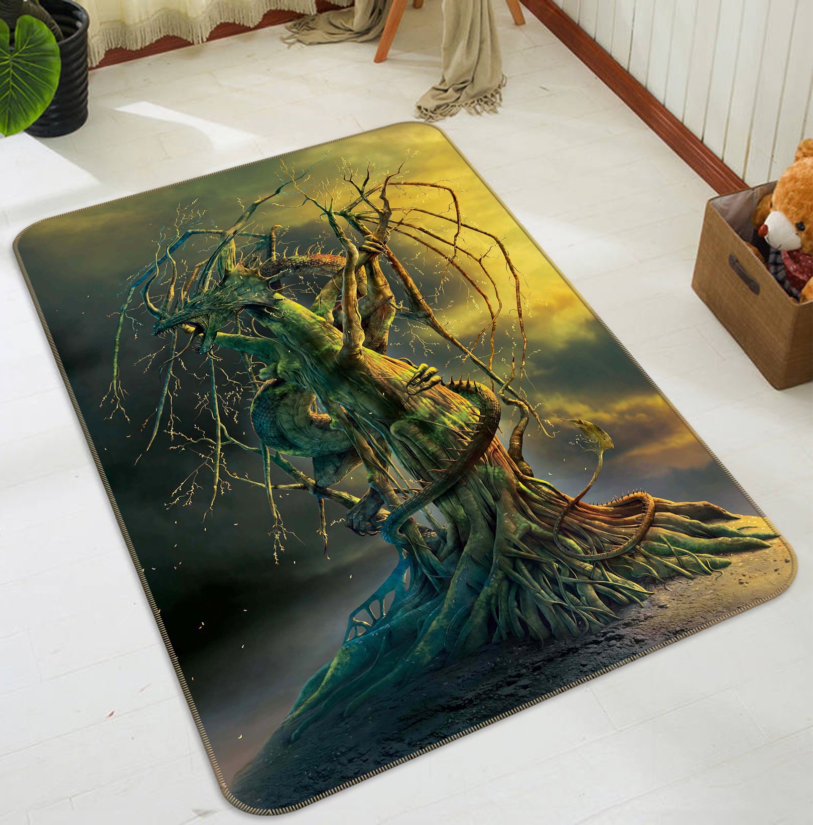 3D Tree Dragon 1079 Vincent Hie Rug Non Slip Rug Mat