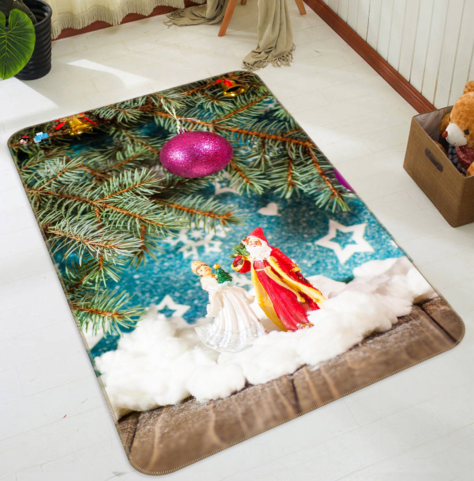 3D Doll Ornaments 56193 Christmas Non Slip Rug Mat Xmas