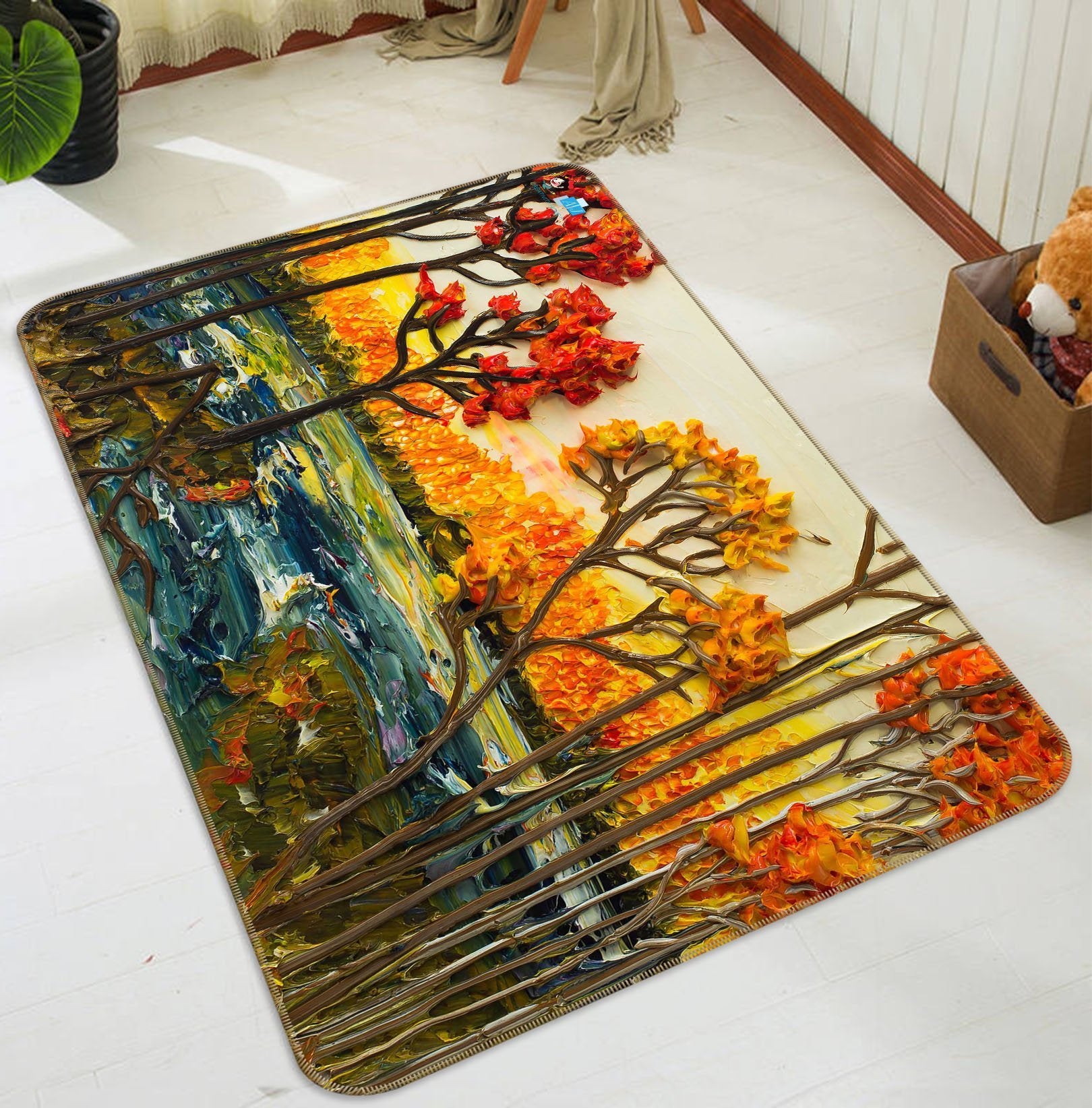 3D Oil Painting Maple Forest 732 Non Slip Rug Mat Mat AJ Creativity Home