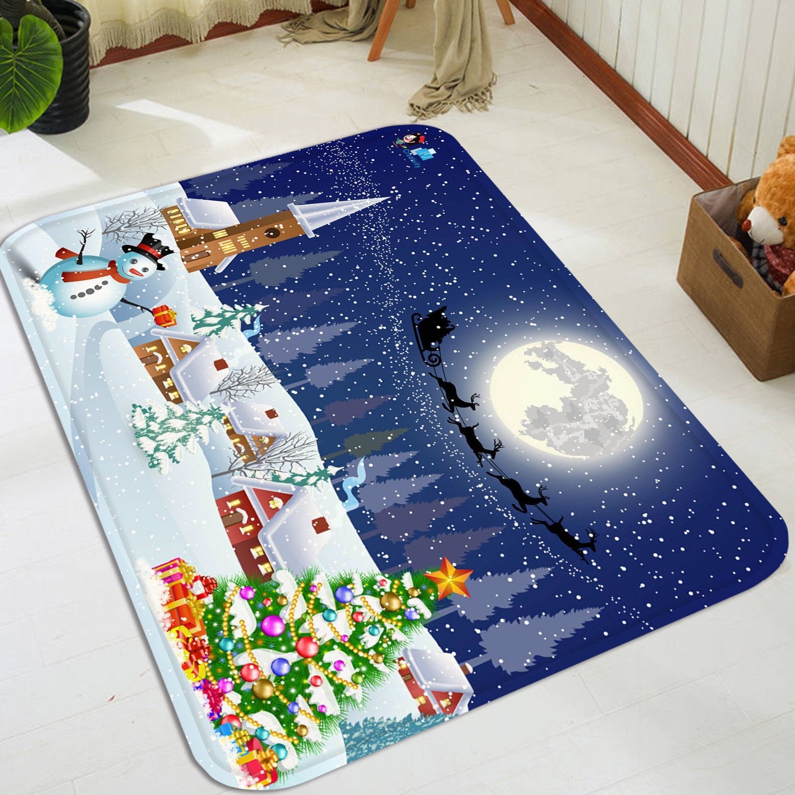 3D Christmas Eve Scenery 93 Non Slip Rug Mat Mat AJ Creativity Home