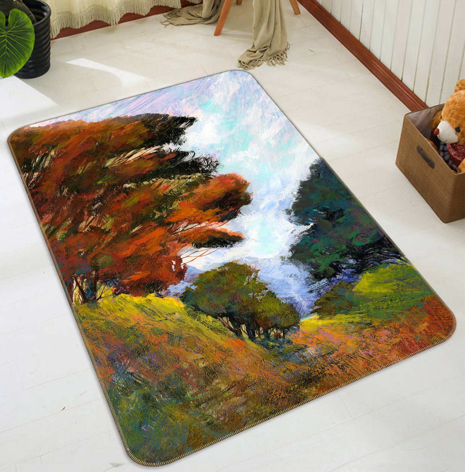 3D Forest Tree 1113 Michael Tienhaara Rug Non Slip Rug Mat