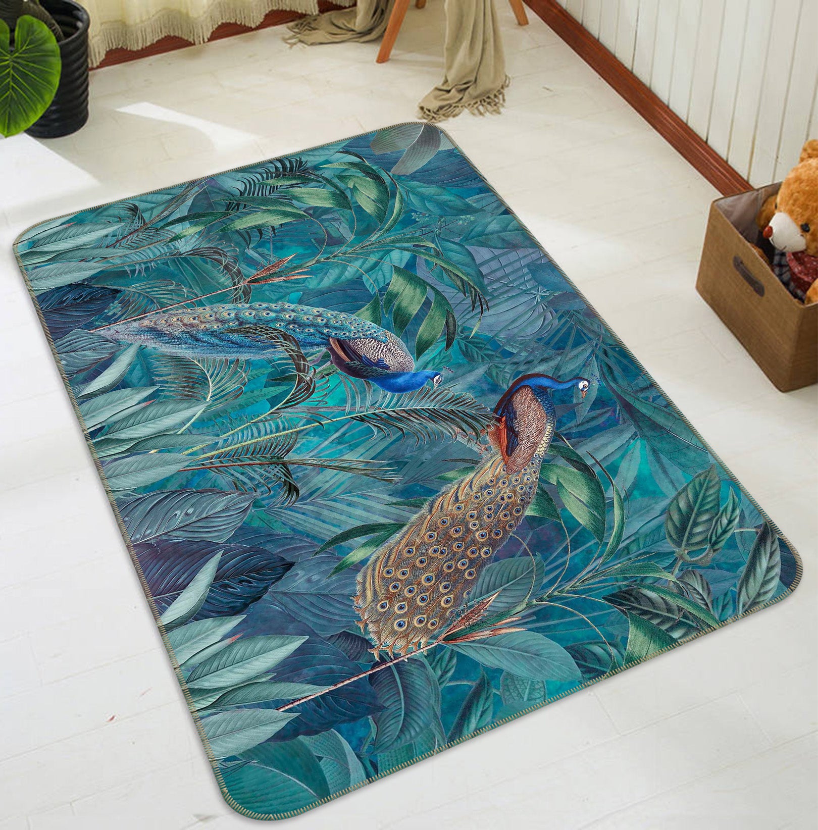 3D Peacock Home 1013 Andrea haase Rug Non Slip Rug Mat