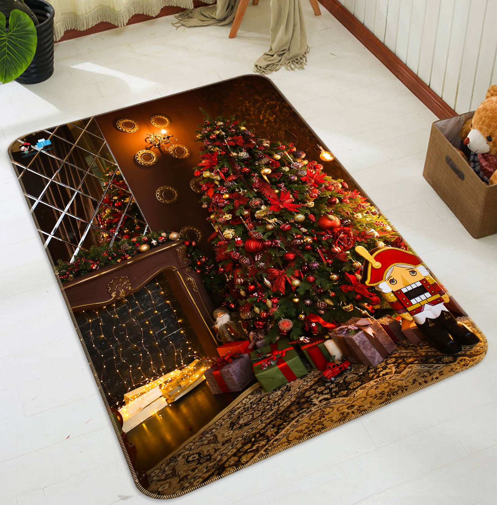 3D Gift Tree 57043 Christmas Non Slip Rug Mat Xmas