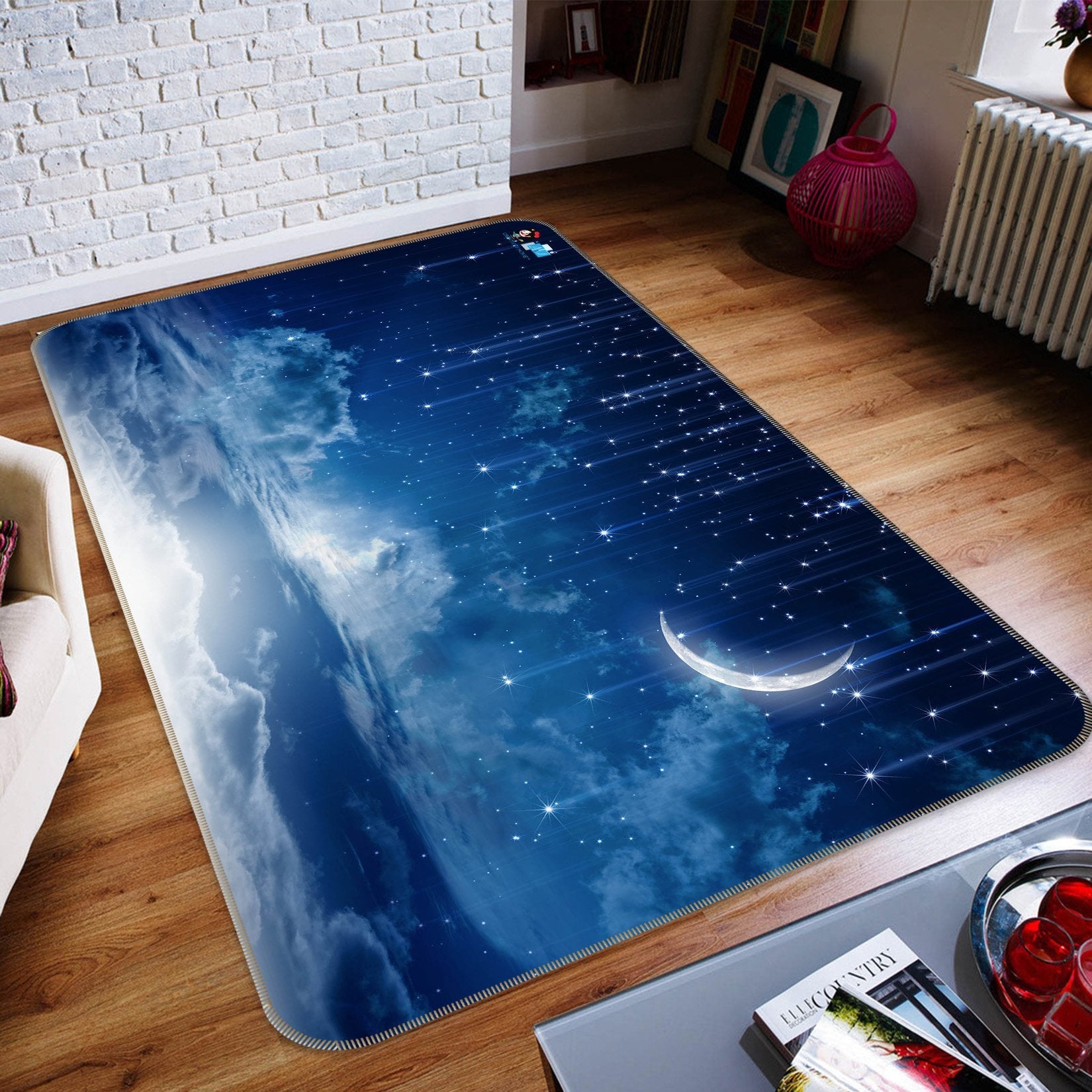 3D Hanging Stars 135 Non Slip Rug Mat Mat AJ Creativity Home