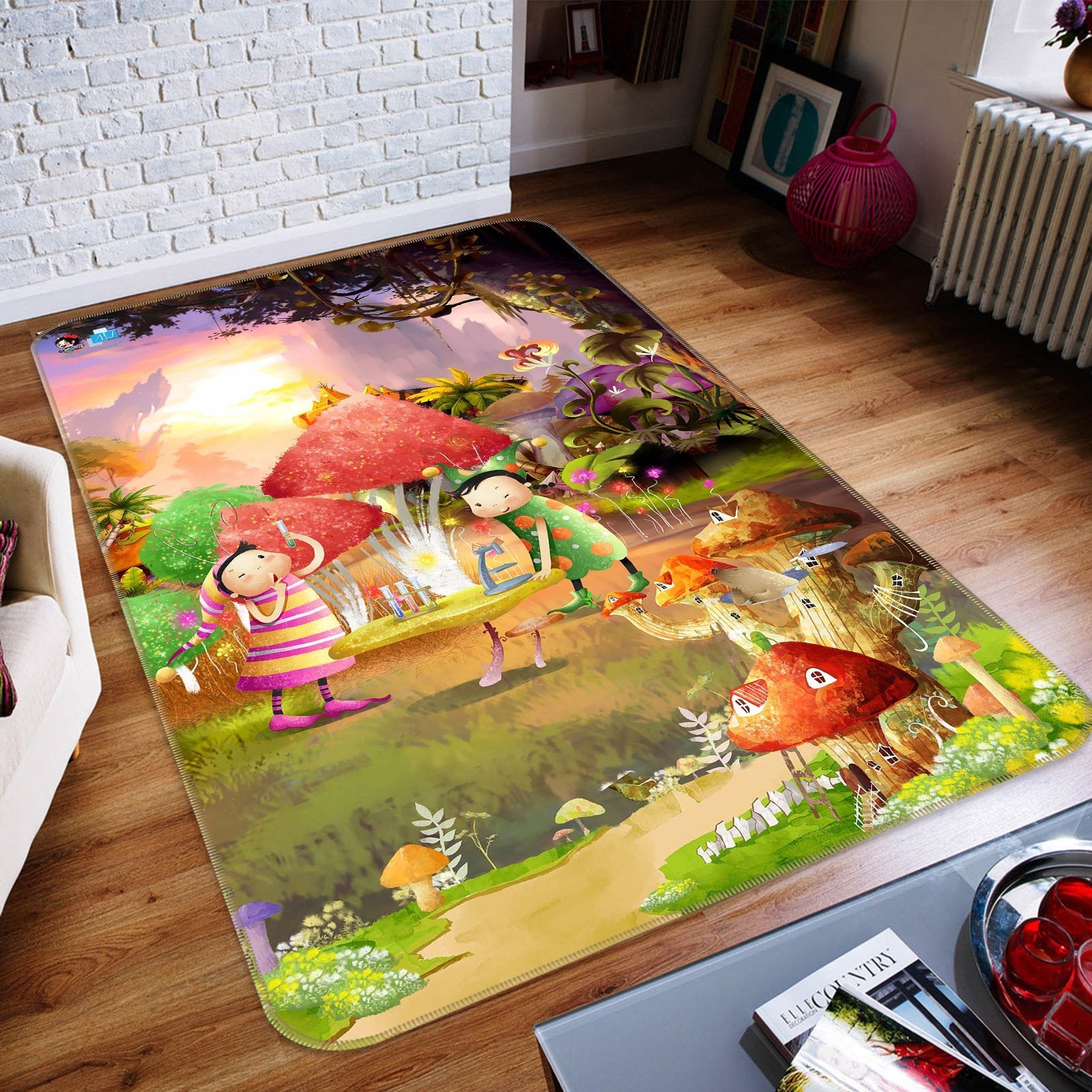 3D Cartoon Mushroom 041 Non Slip Rug Mat Mat AJ Creativity Home