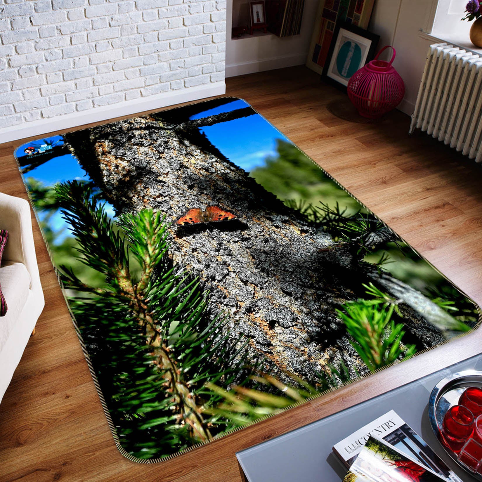 3D Alpine Butterfly 62229 Kathy Barefield Rug Non Slip Rug Mat