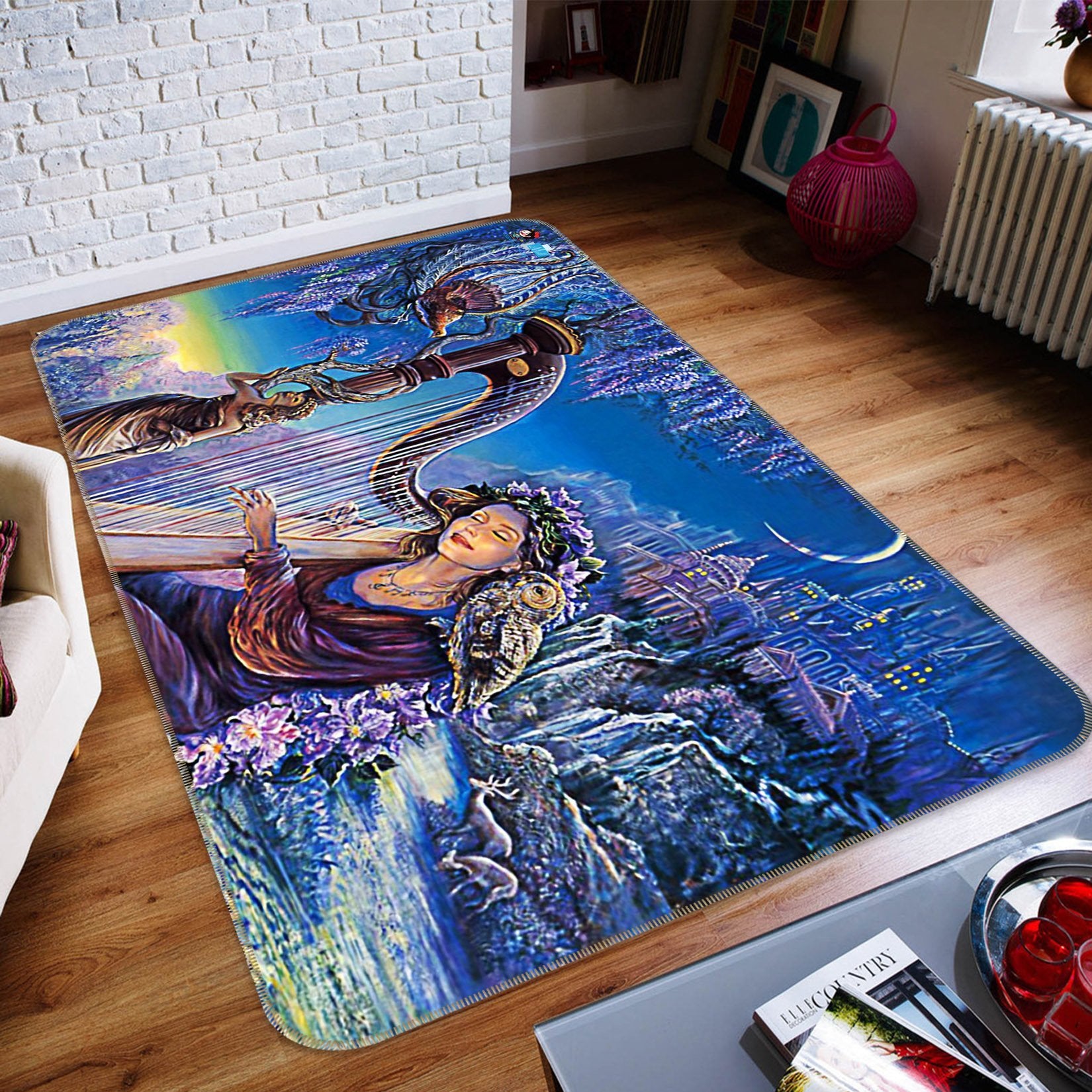 3D Bomb Harp 341 Non Slip Rug Mat Mat AJ Creativity Home