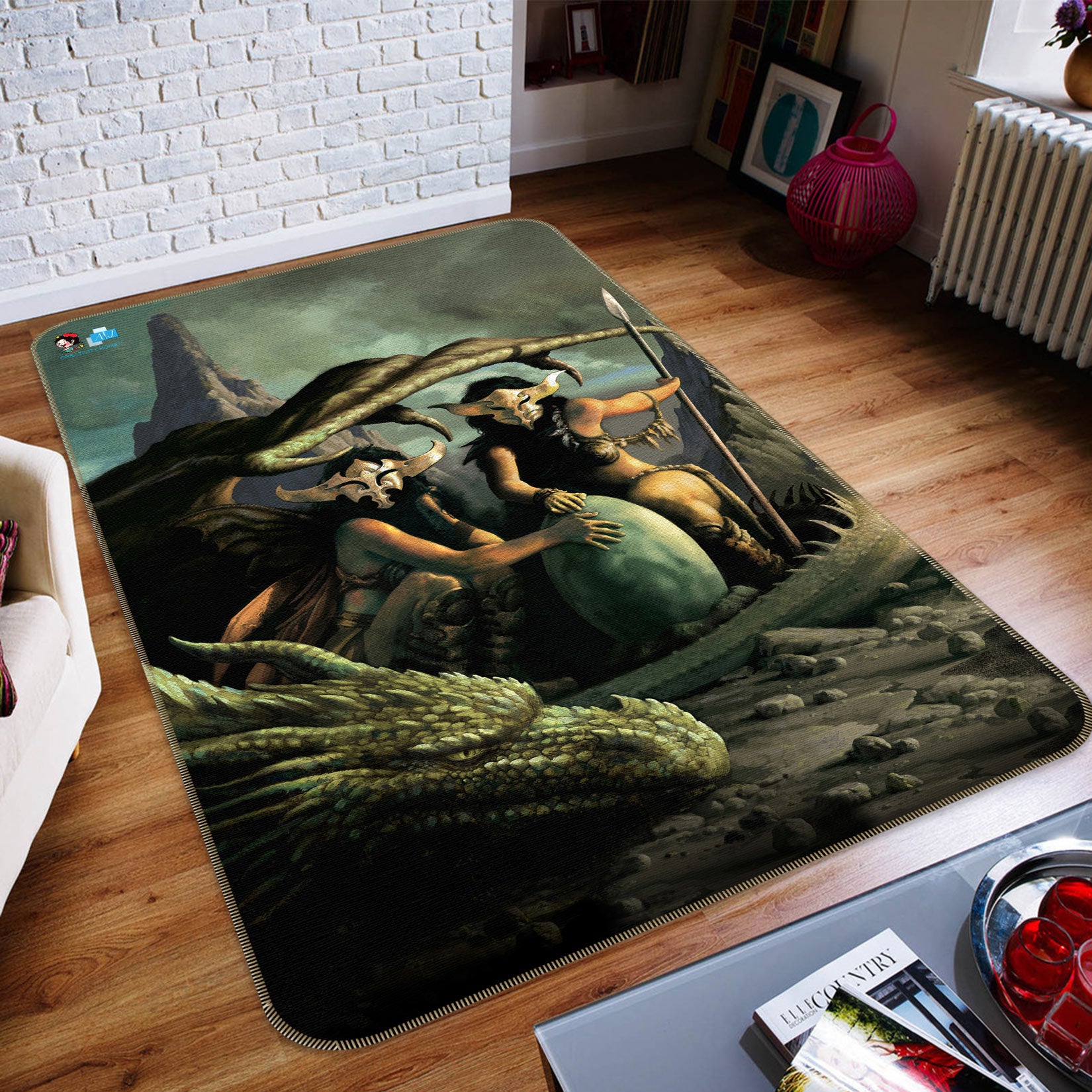 3D Dragon Egg People 6020 Ciruelo Rug Non Slip Rug Mat