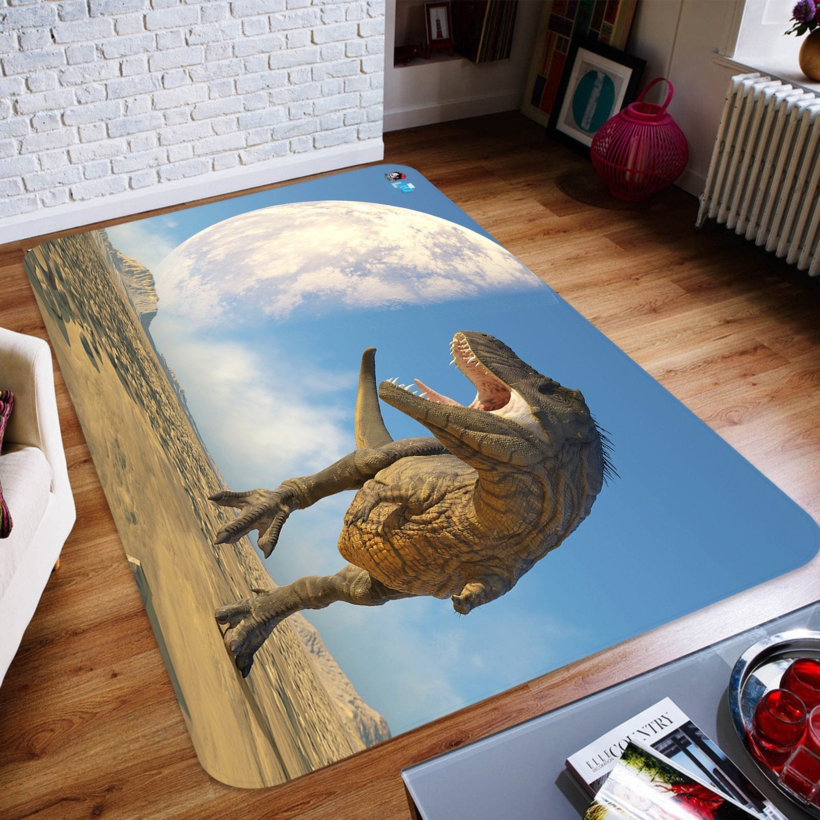 3D Moon Dinosaur 73 Non Slip Rug Mat Mat AJ Creativity Home