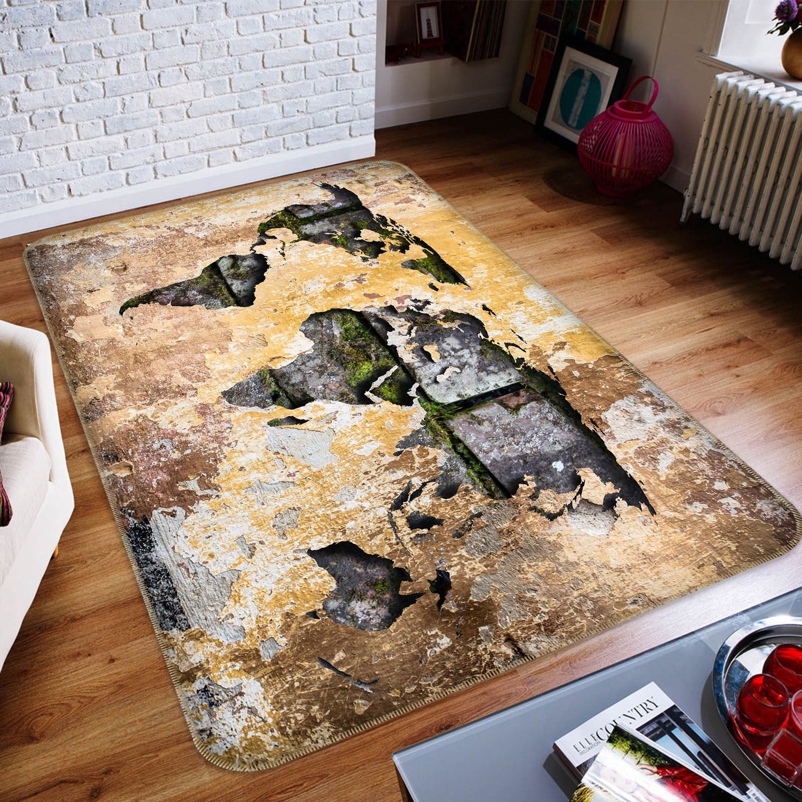 3D Abstract Art 266 World Map Non Slip Rug Mat