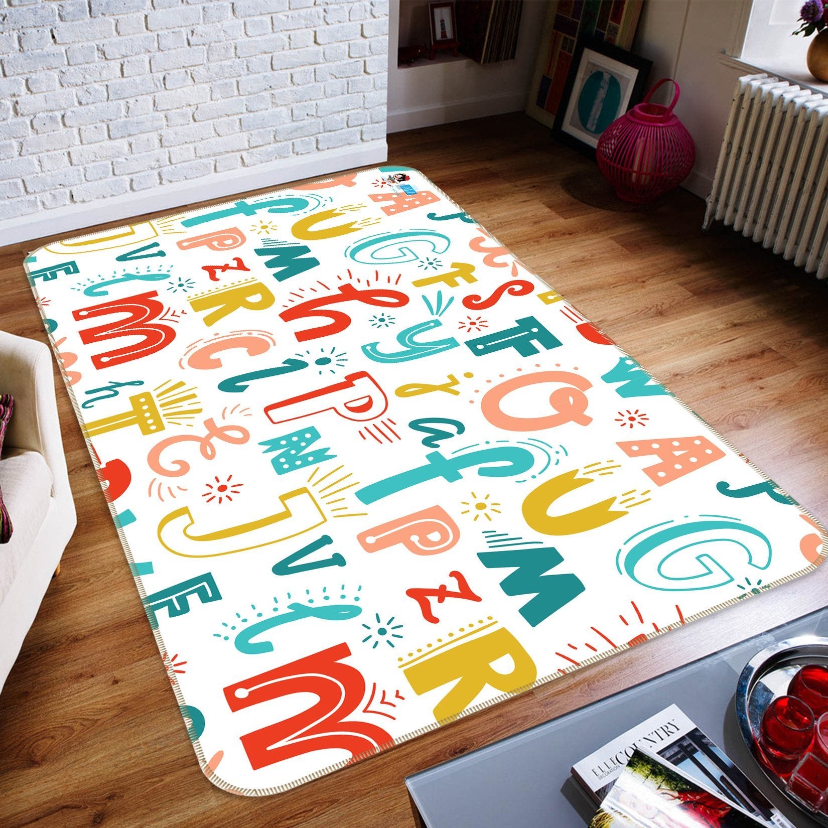 3D Colored Letters 129 Non Slip Rug Mat Mat AJ Creativity Home