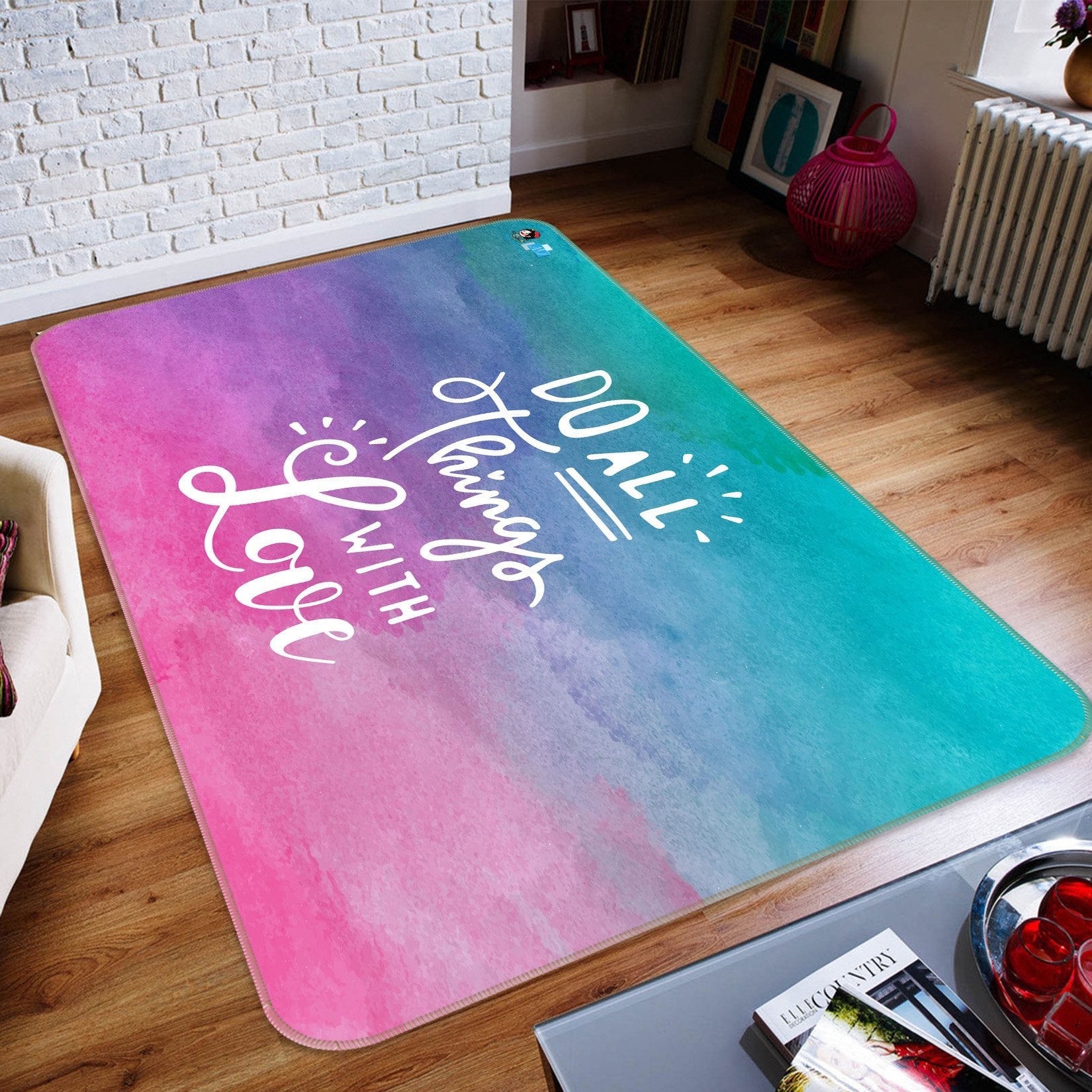 3D Powder Gradient 244 Non Slip Rug Mat Mat AJ Creativity Home