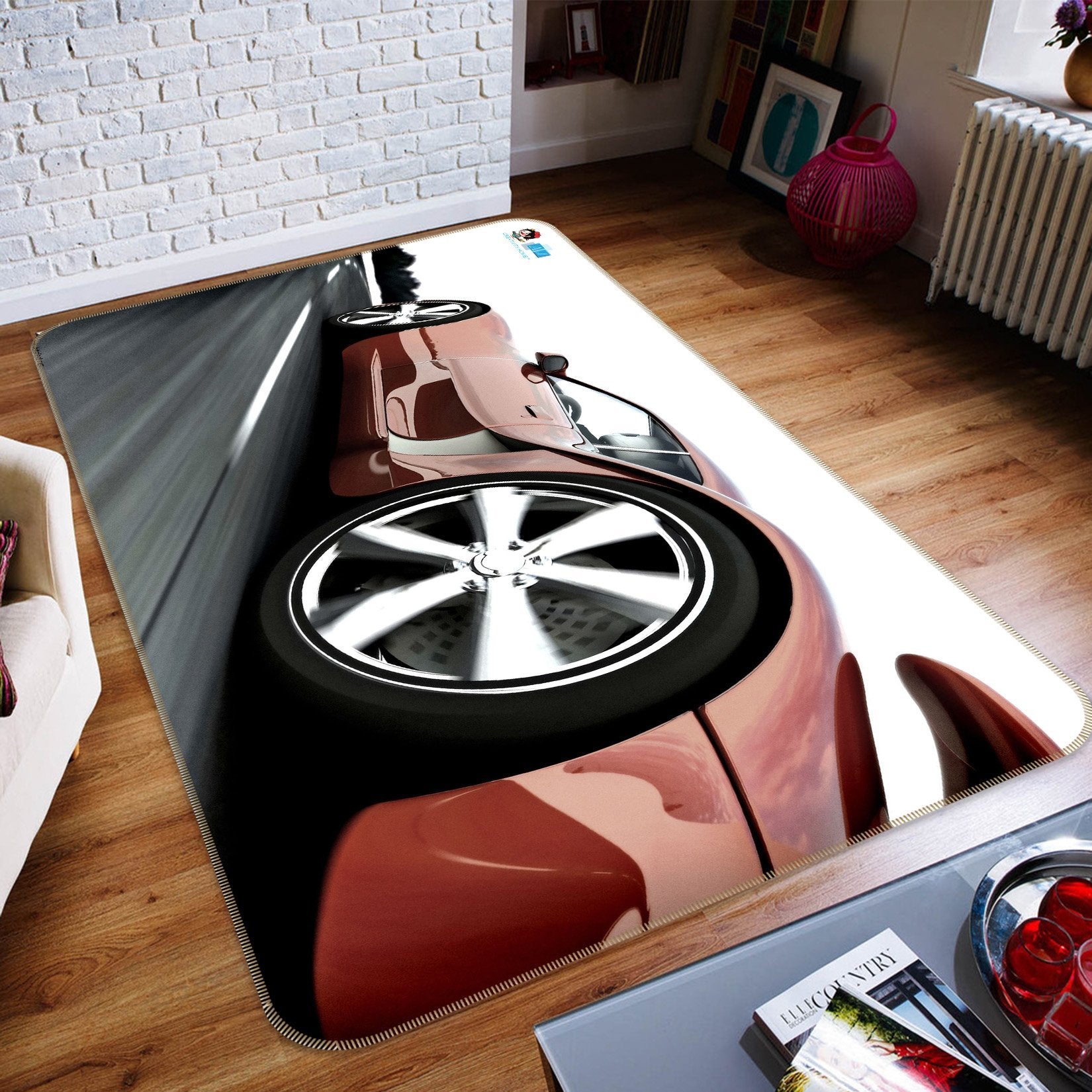 3D Red Car 192 Non Slip Rug Mat Mat AJ Creativity Home