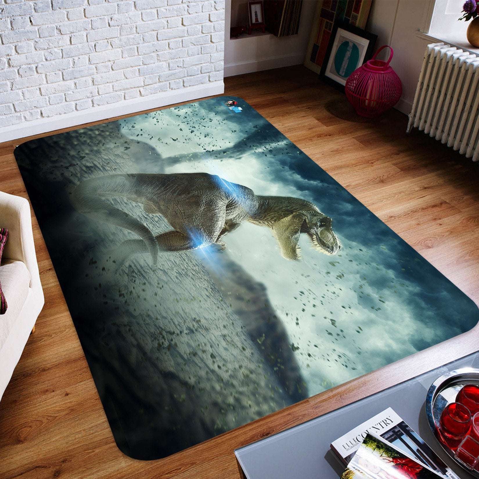 3D Tornado Dinosaur 63 Non Slip Rug Mat Mat AJ Creativity Home