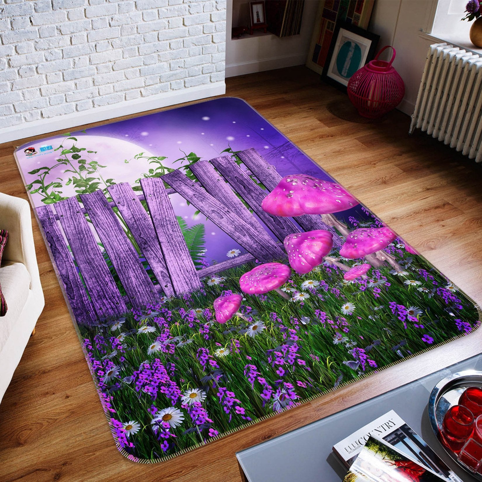 3D Moon Mushroom 056 Non Slip Rug Mat Mat AJ Creativity Home