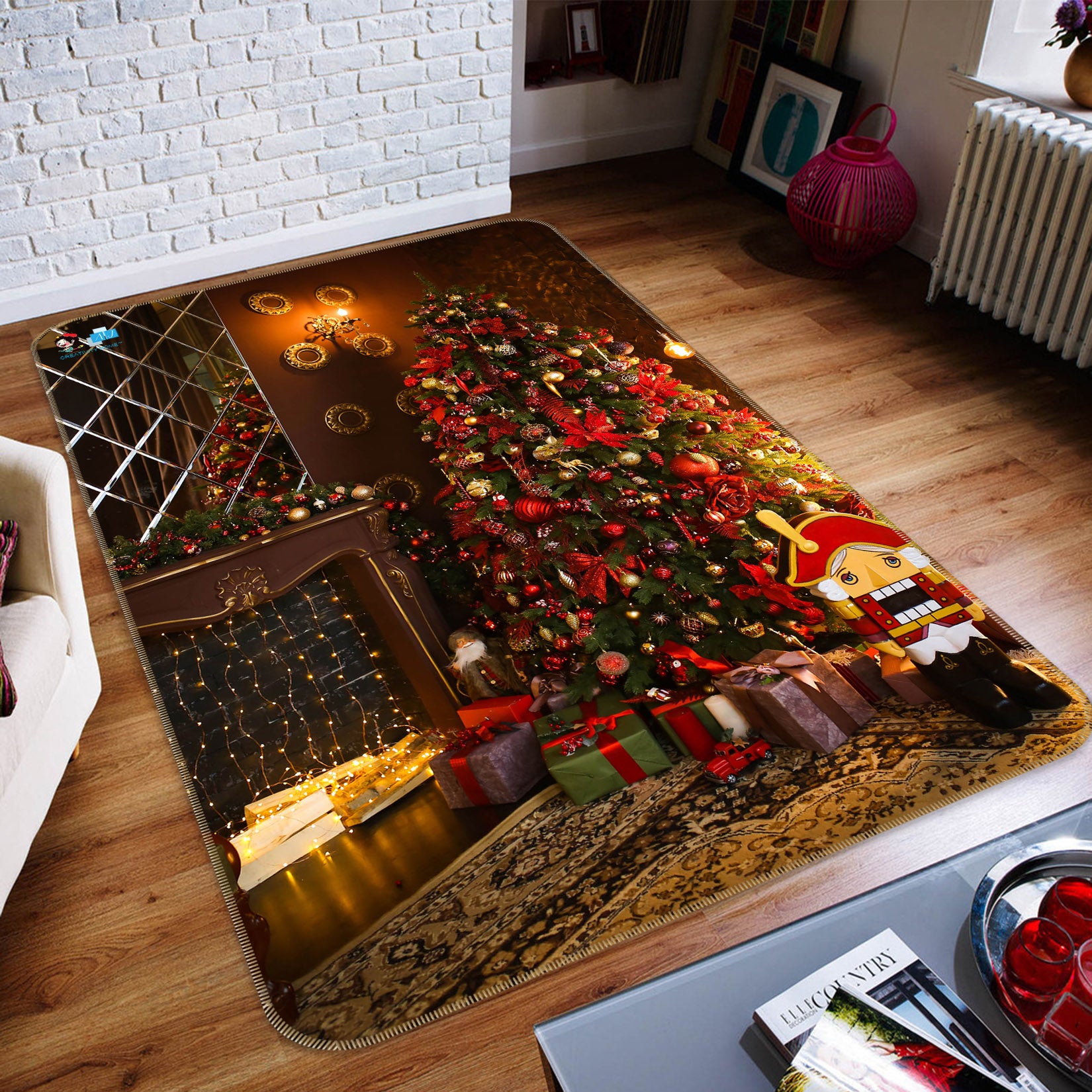 3D Gift Tree 57043 Christmas Non Slip Rug Mat Xmas