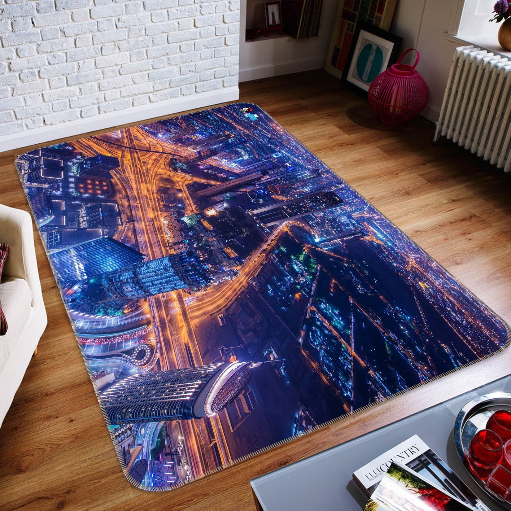 3D Highway Light 689 Non Slip Rug Mat Mat AJ Creativity Home