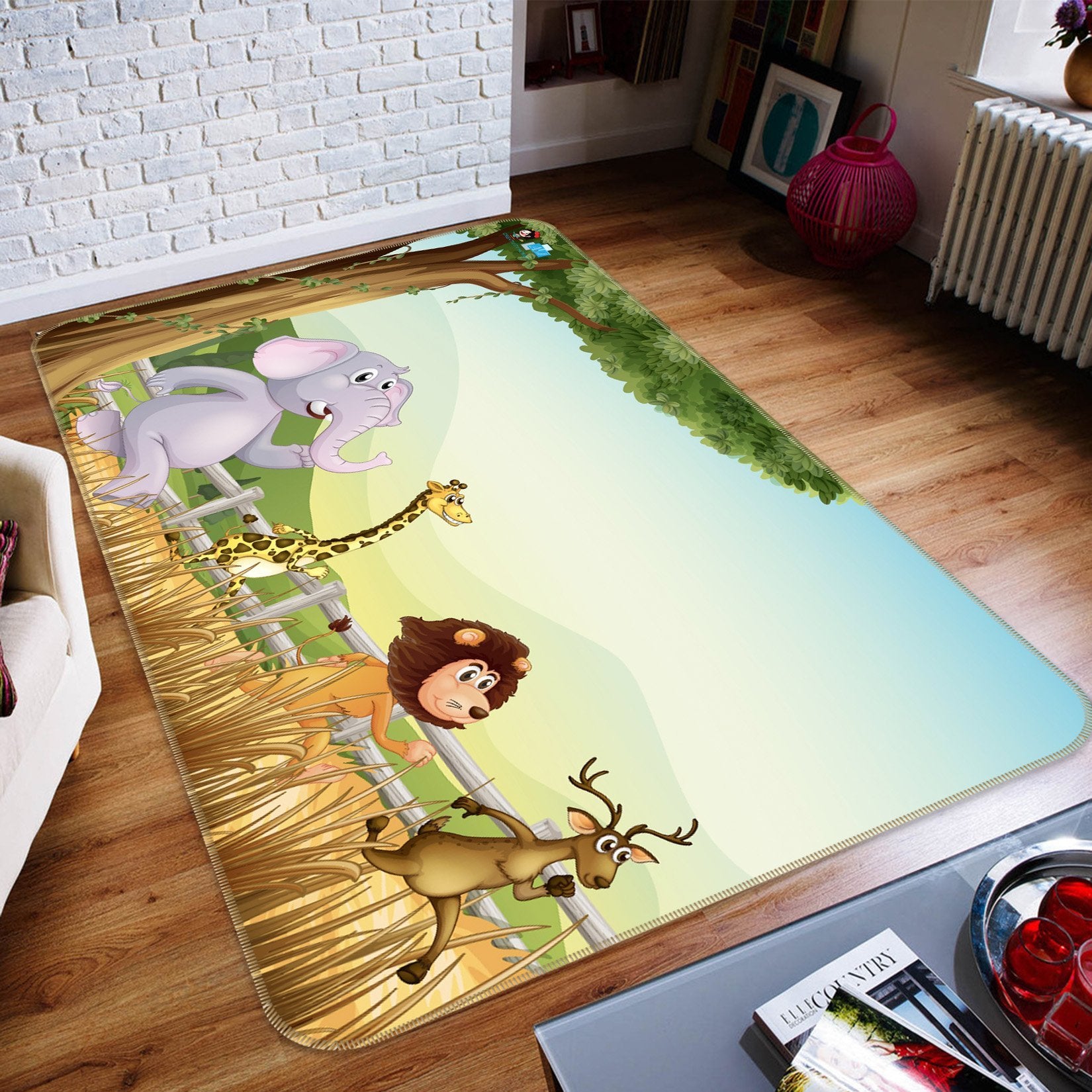 3D Cartoon Running 494 Non Slip Rug Mat Mat AJ Creativity Home