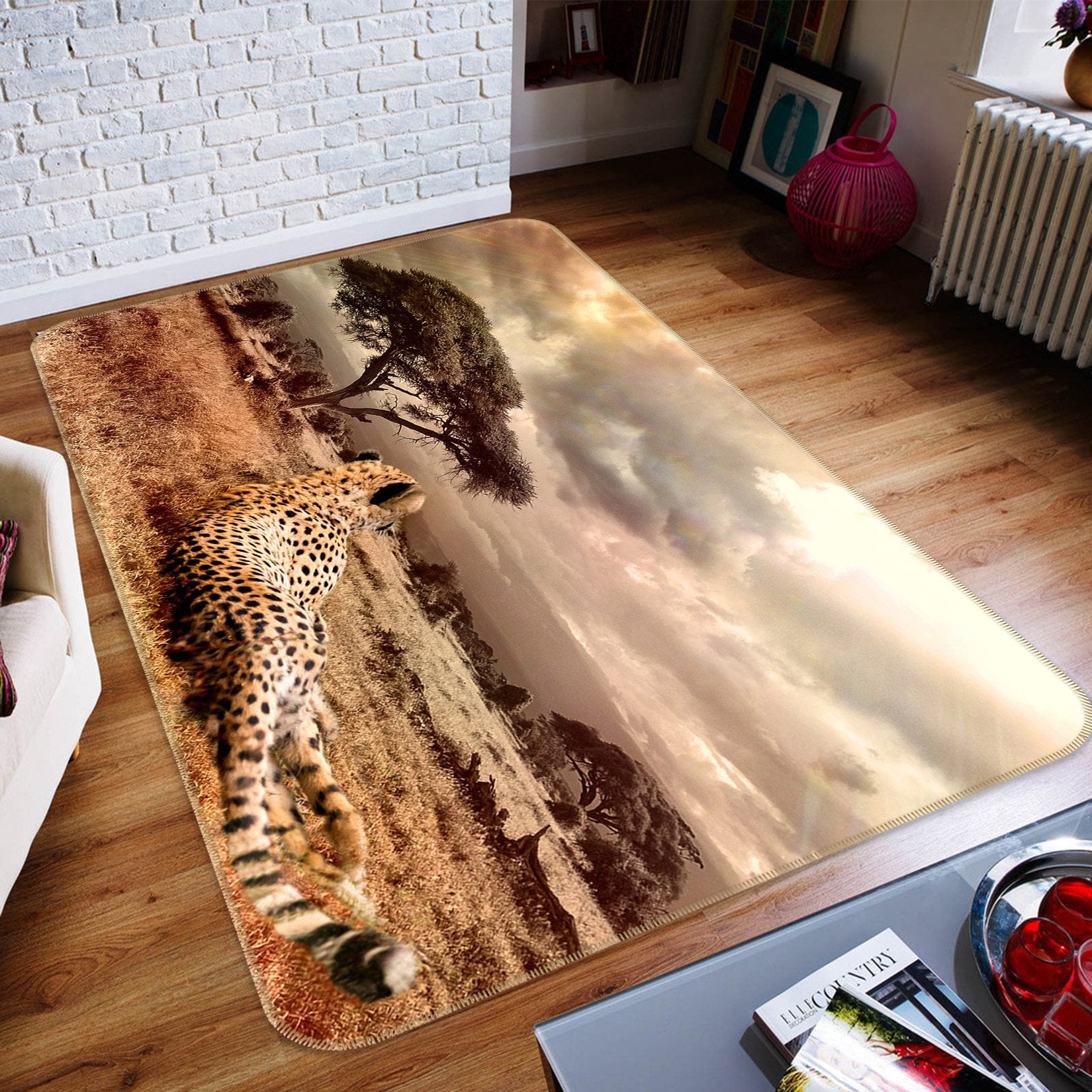 3D Cheetah 563 Animal Non Slip Rug Mat Mat AJ Creativity Home