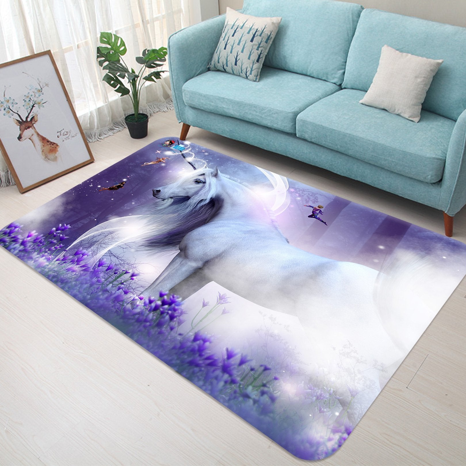 3D Elf Dreamy Unicorn 86 Non Slip Rug Mat Mat AJ Creativity Home