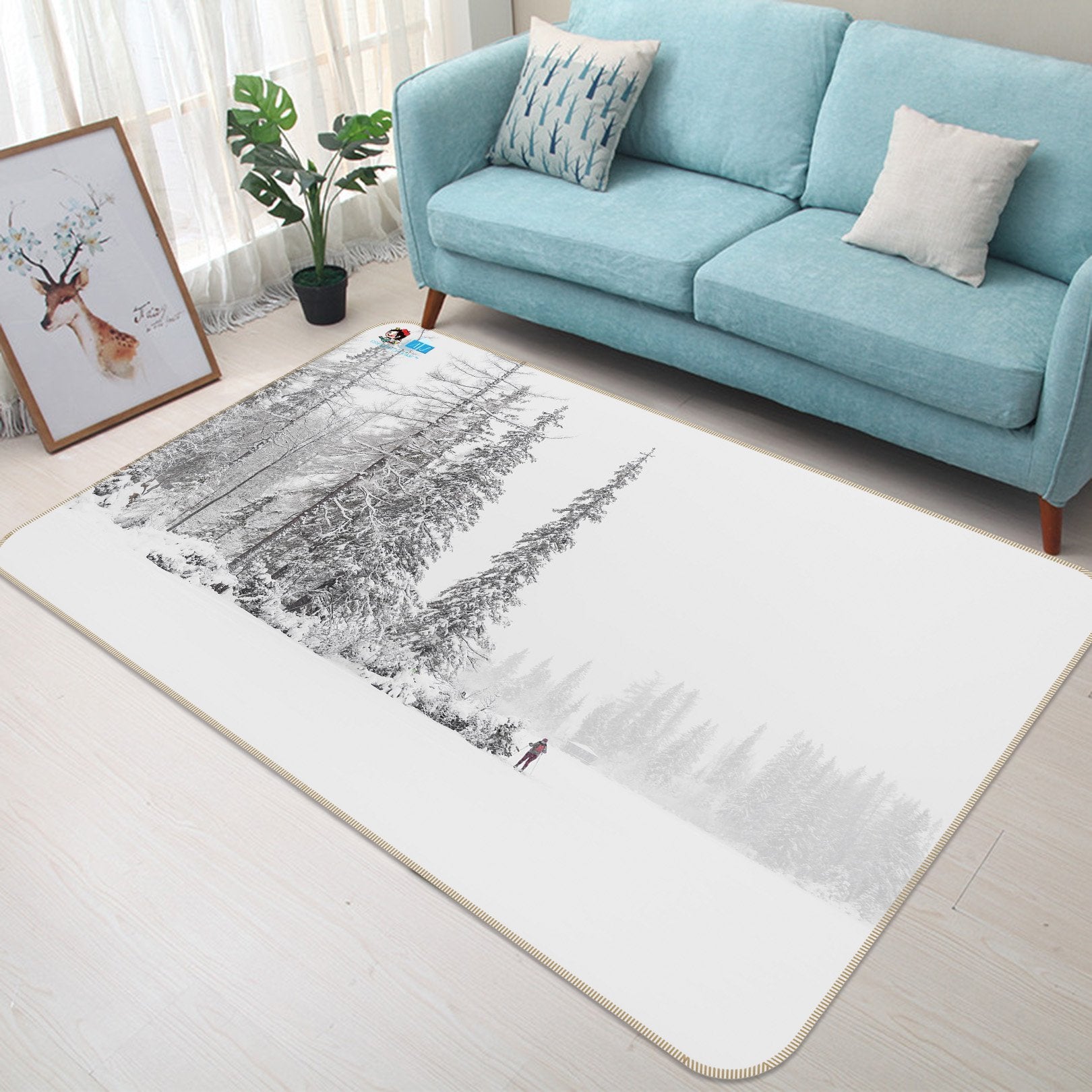 3D Snow Tree 203 Non Slip Rug Mat Mat AJ Creativity Home