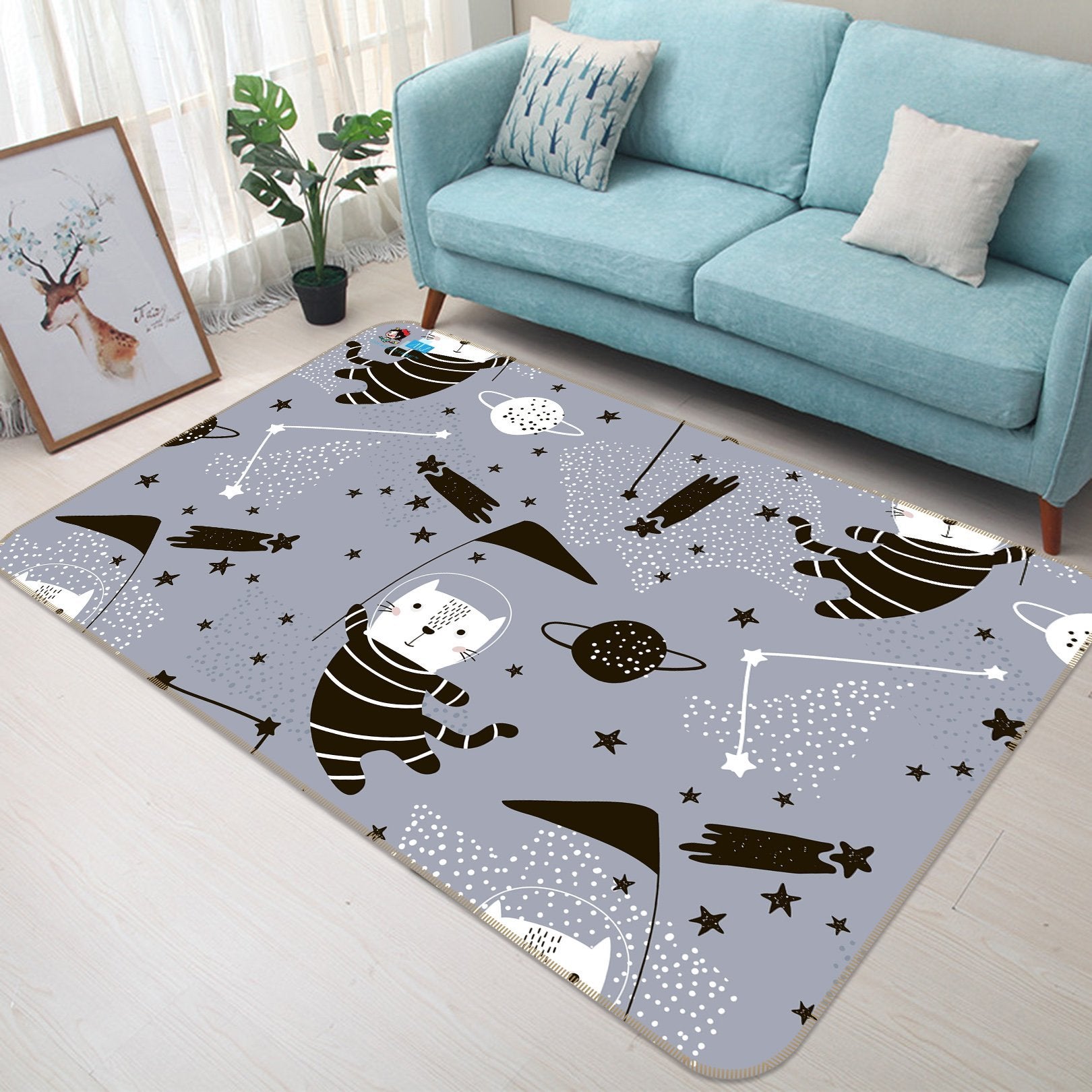 3D Astronaut Cat 132 Non Slip Rug Mat Mat AJ Creativity Home