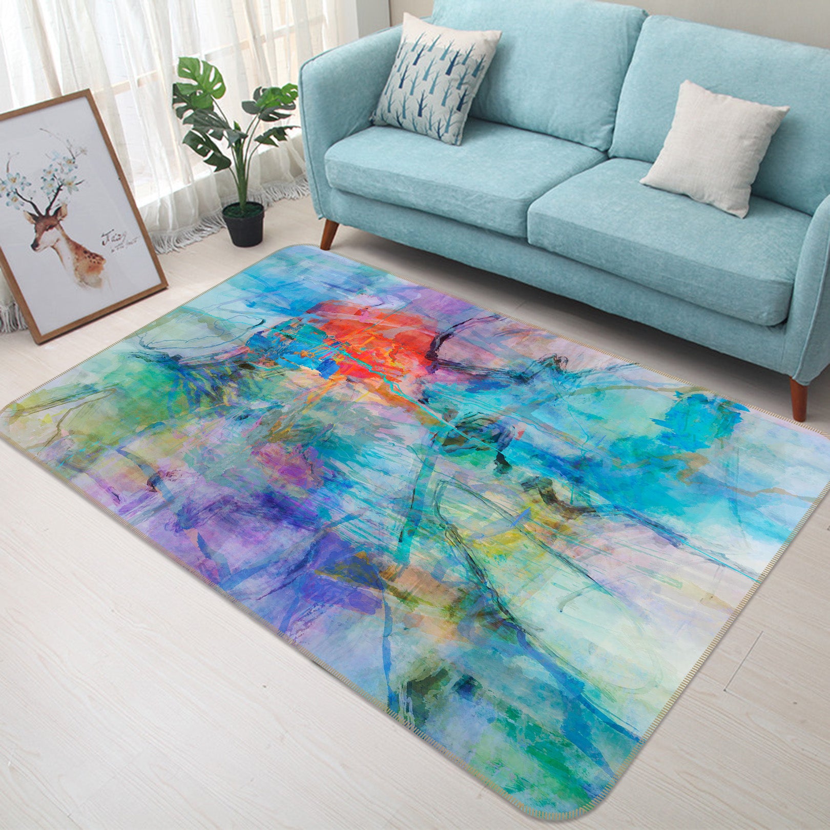 3D Color Graffiti 108 Michael Tienhaara Rug Non Slip Rug Mat