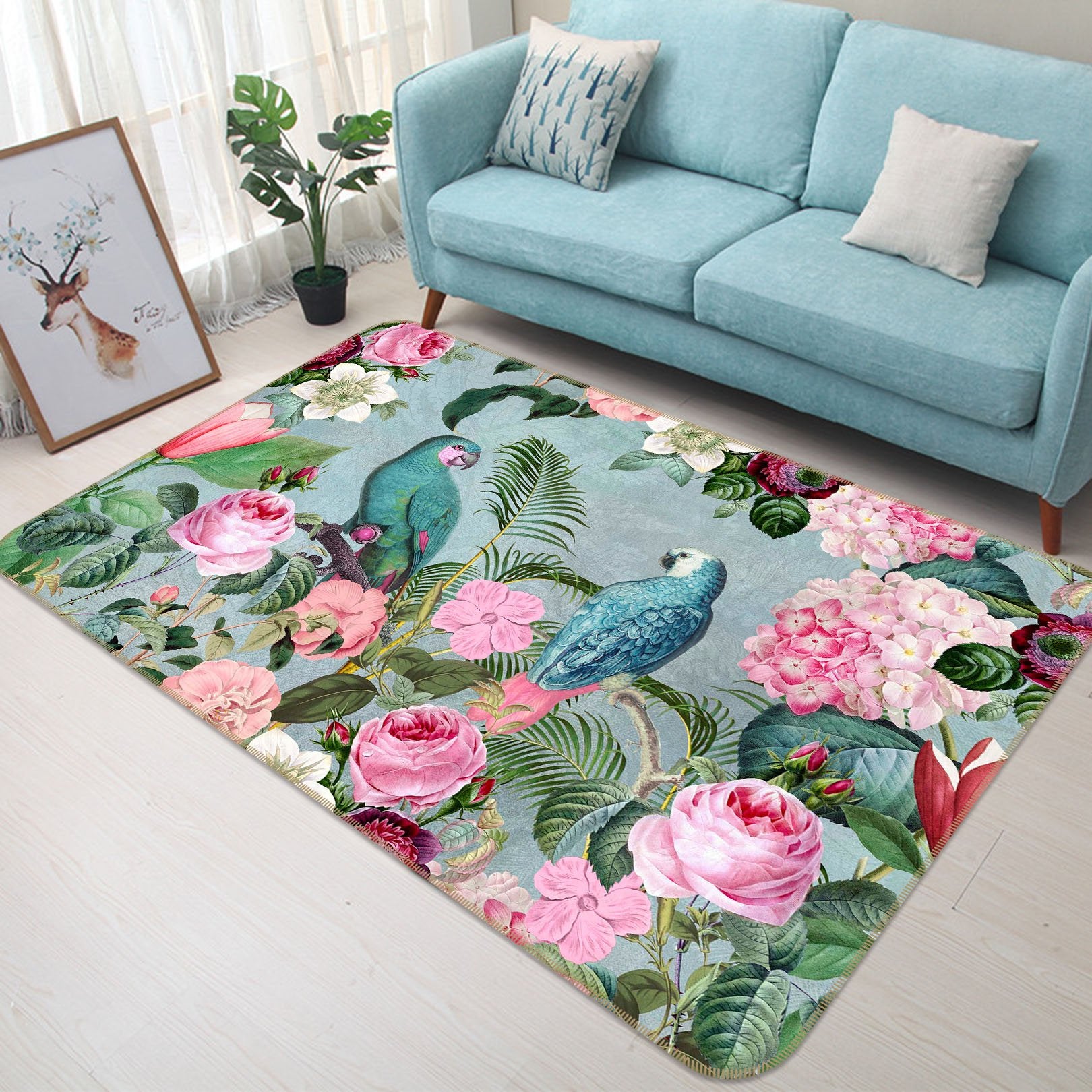 3D Bird Friends 1028 Andrea haase Rug Non Slip Rug Mat Mat AJ Creativity Home